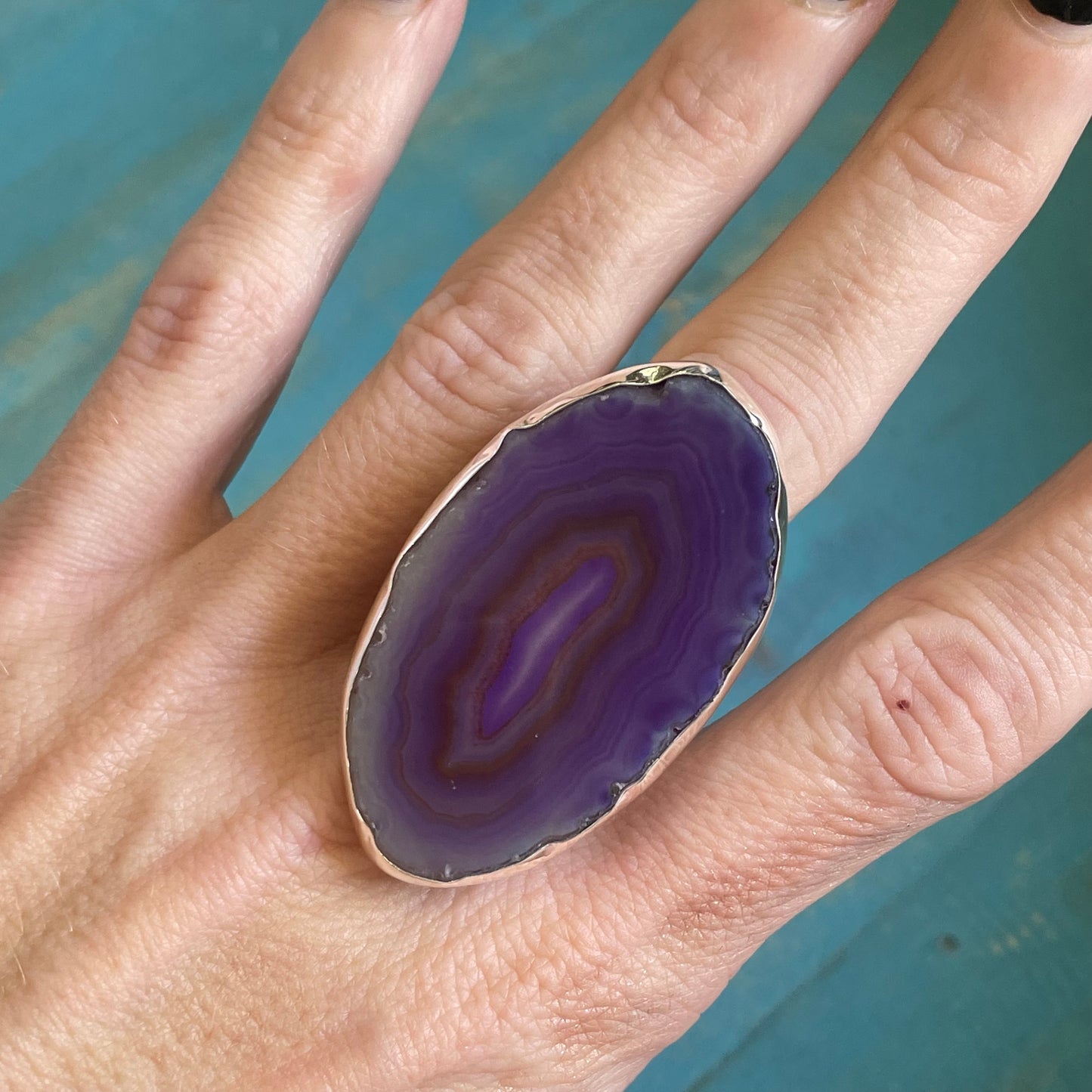 Colorful Agate Slice Rings & Pendants - Both Metals