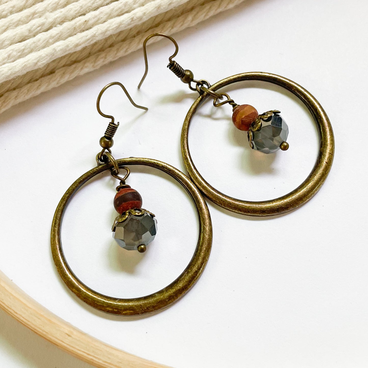 Agate Galaxy Dangle Earrings - Dainty Boho