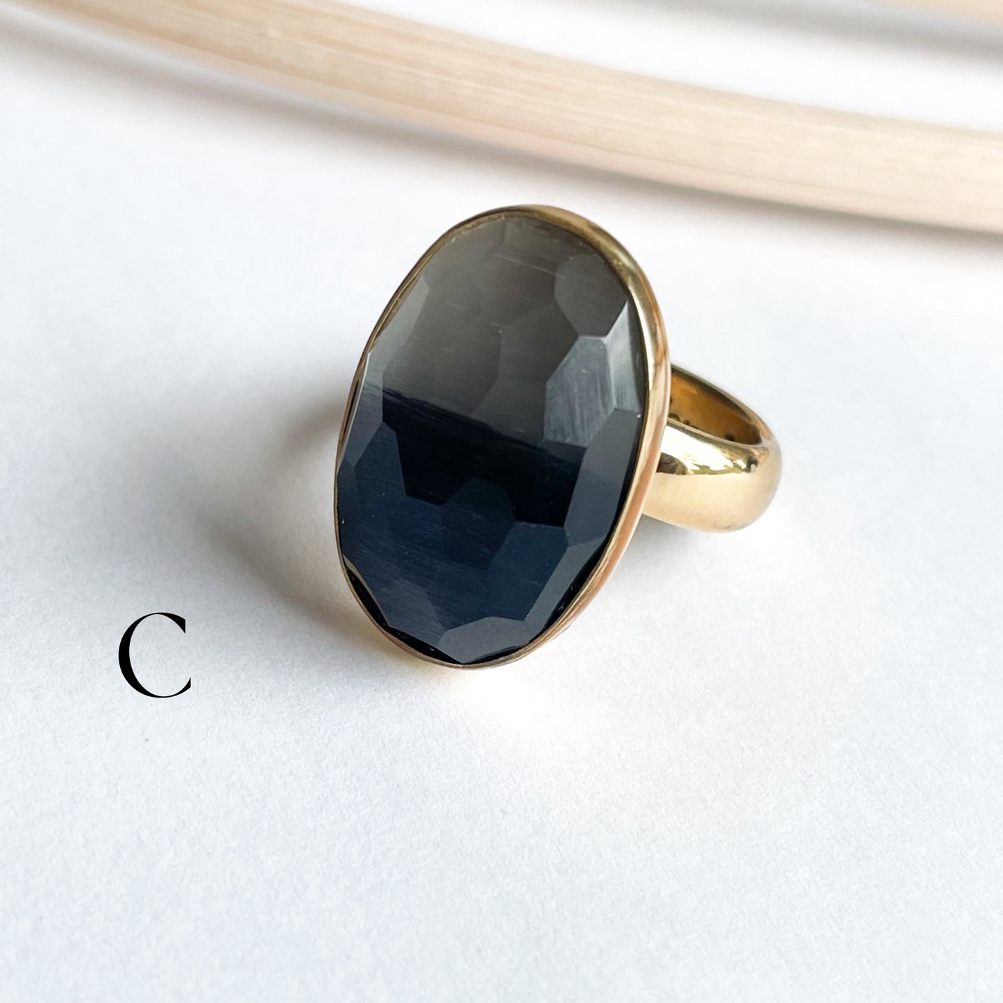 Bio Moonstone Faceted Ring - Alchemia Gold
