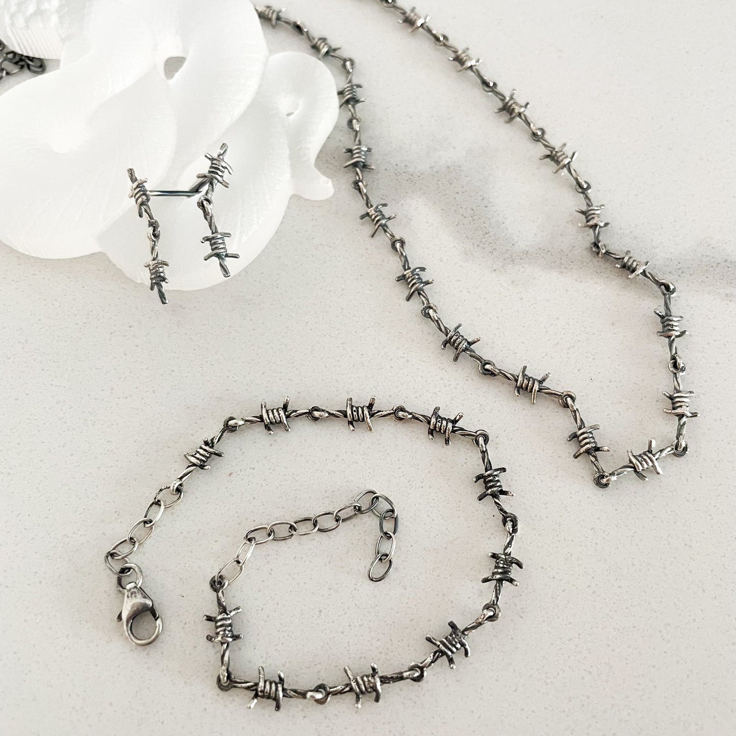 Barbwire Collection in Solid Sterling Silver