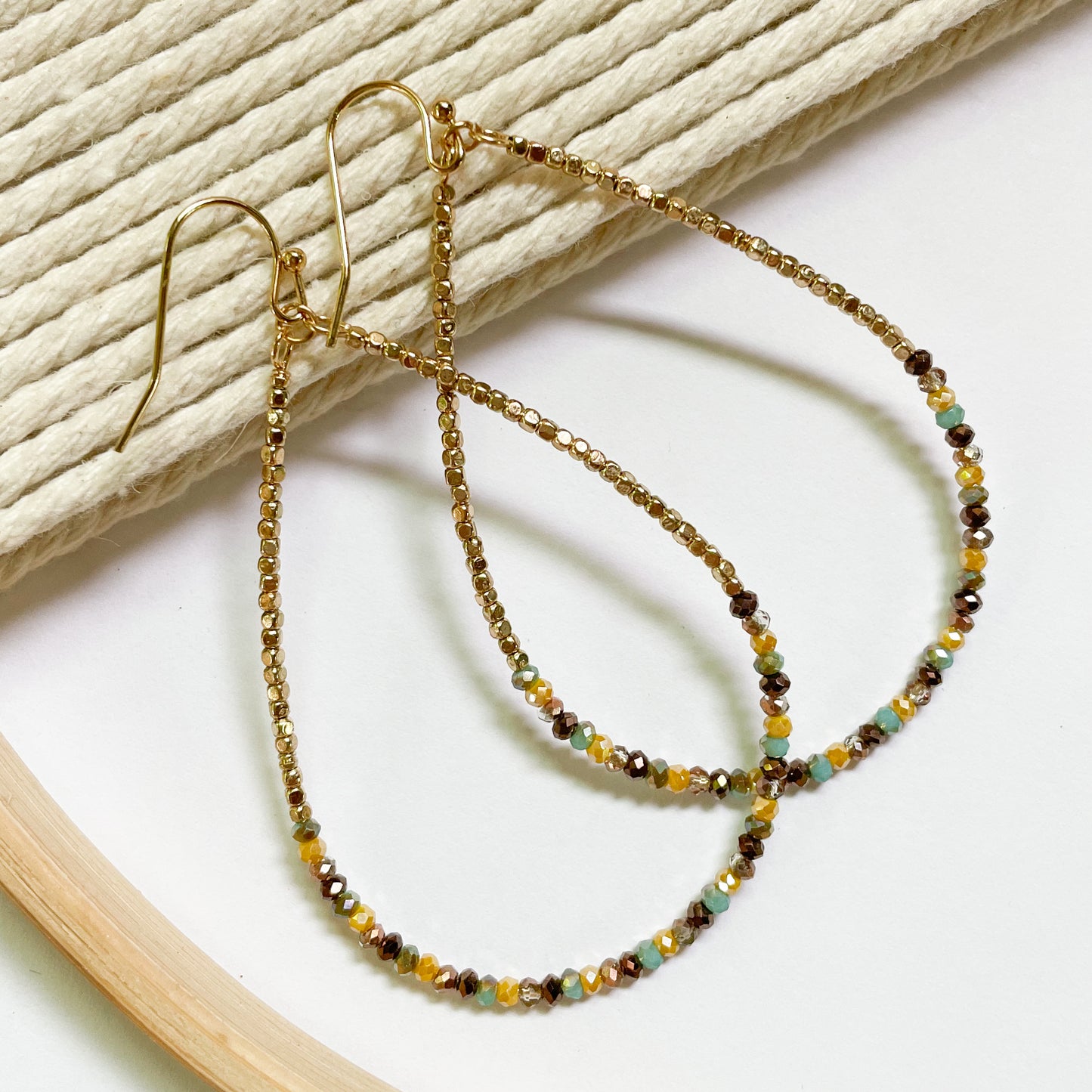 Multi-Color Hoop Dangles - Dainty Boho