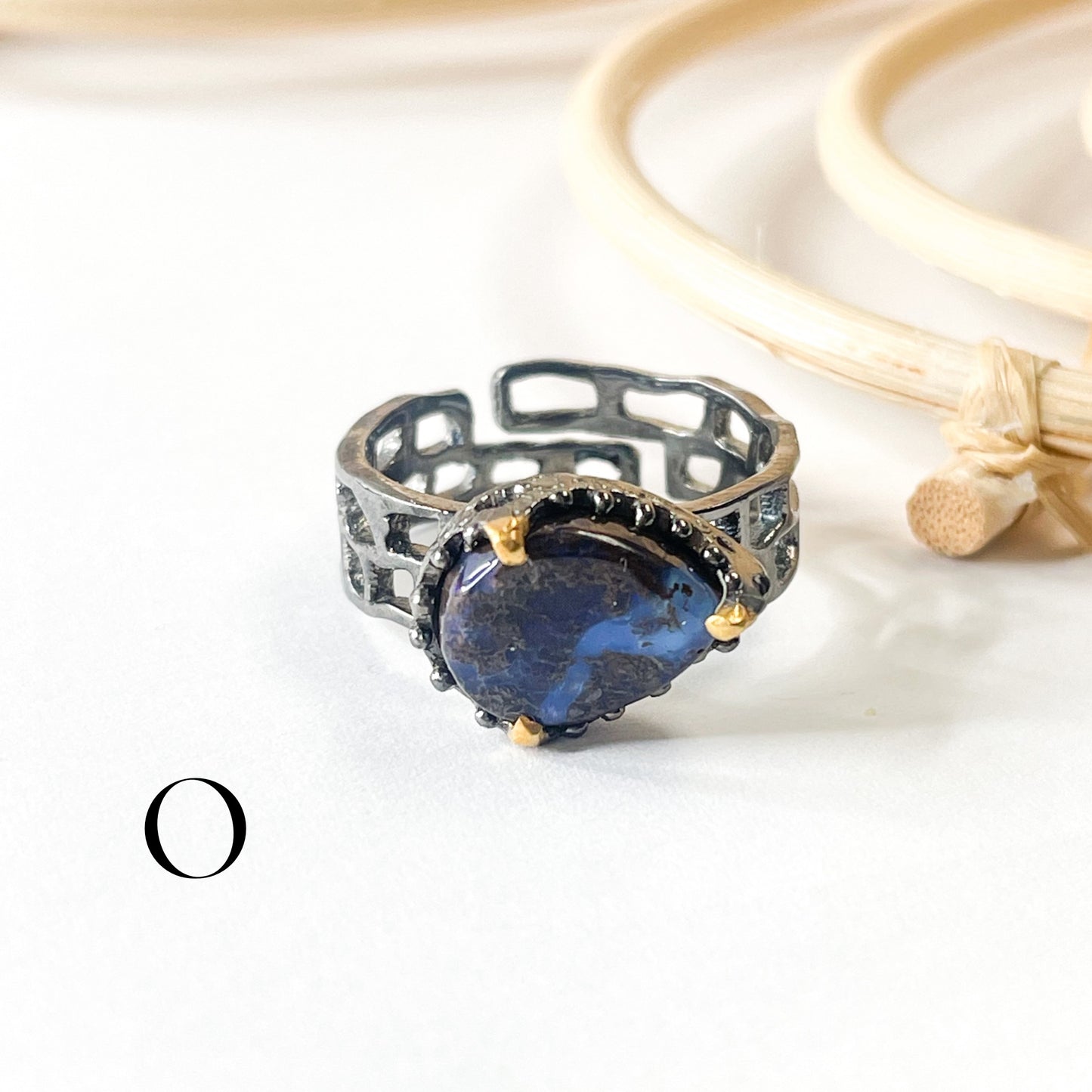 Boulder Opal Unique Band - Solid Sterling Silver