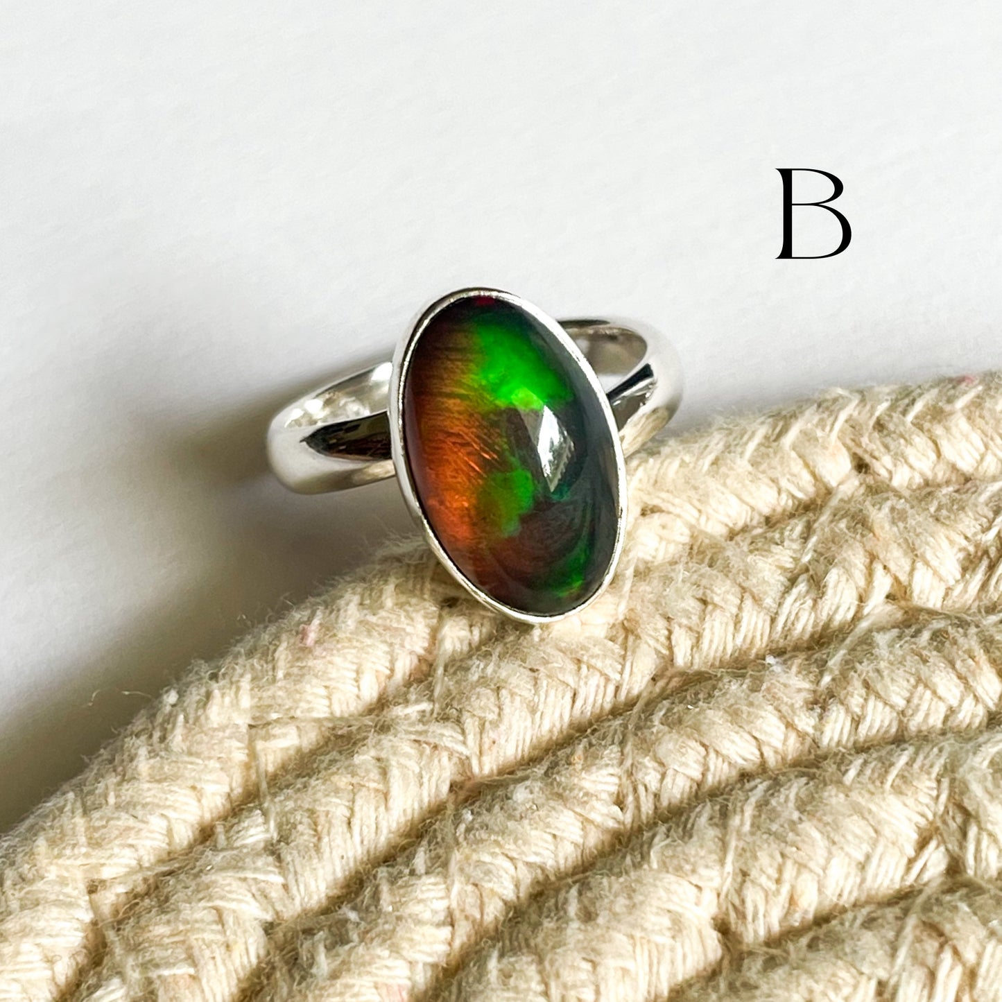 Black Opal Ring - Sterling Silver