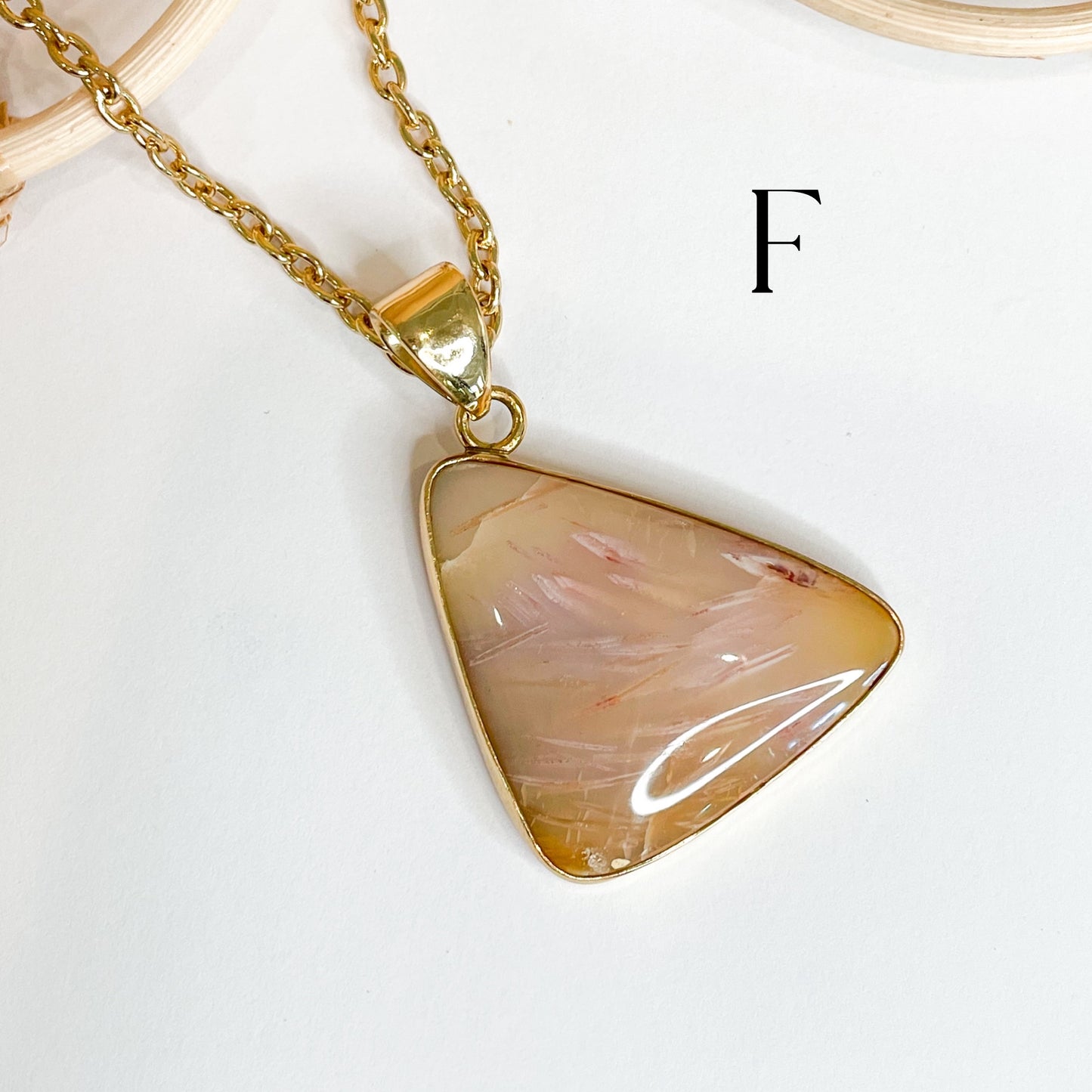 Statement Feather Agate Pendant - Alchemia