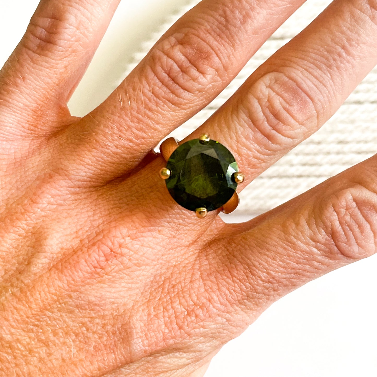 Green CZ Prong Ring - Alchemia