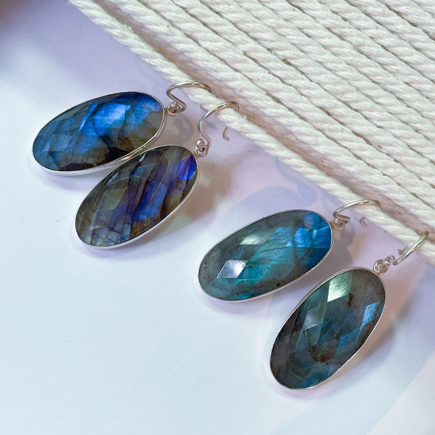 Labradorite Dangles - Solid Sterling Silver