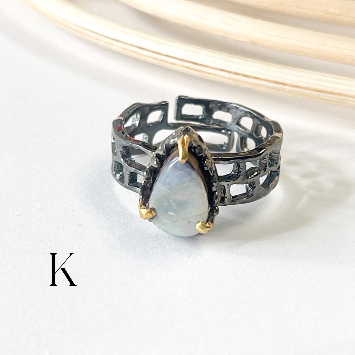 Boulder Opal Unique Band - Solid Sterling Silver