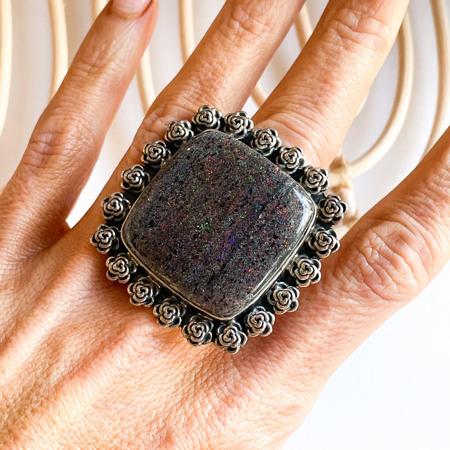 SandStone Statement Ring - Solid Sterling Silver