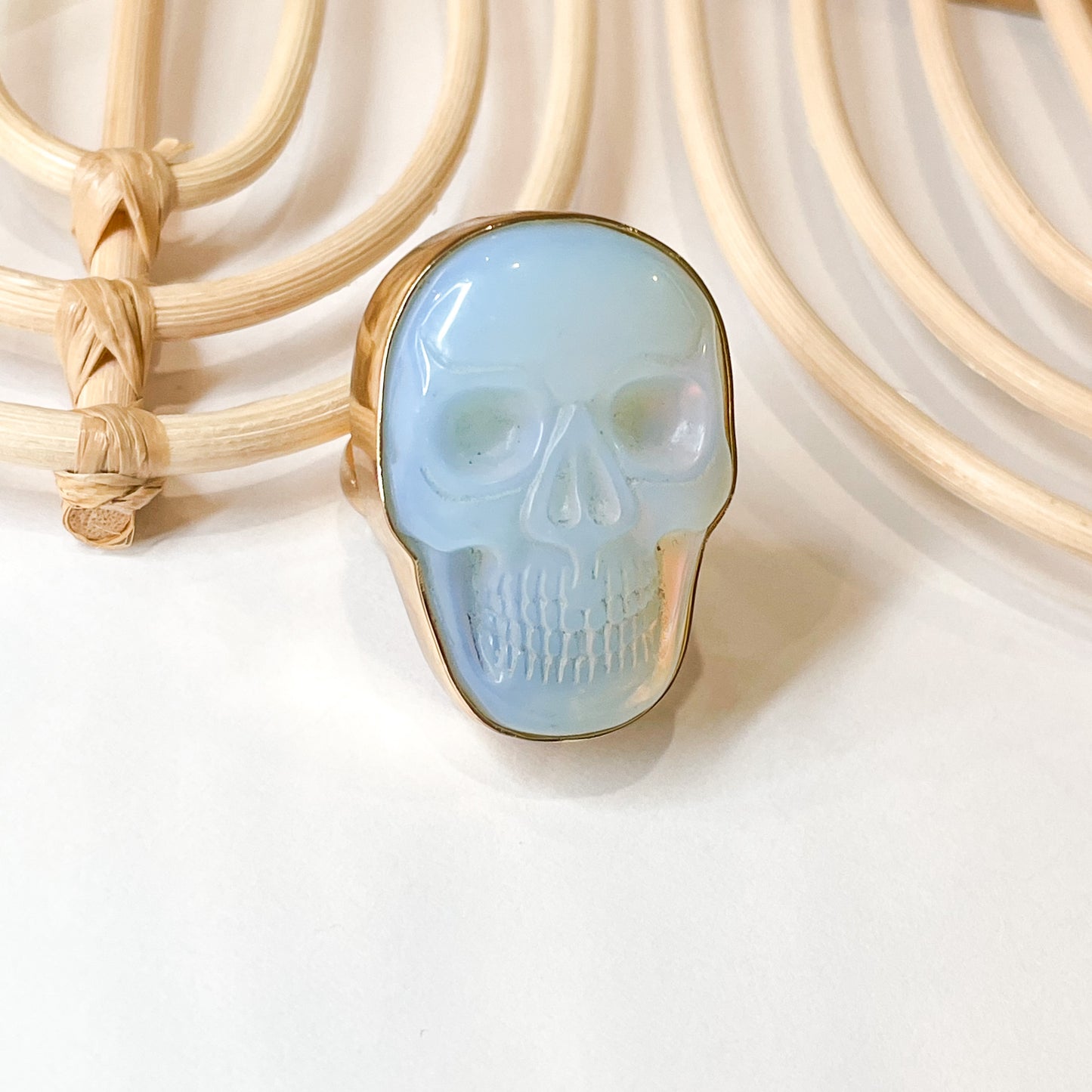 Opalite Skull Rings - Both Metals