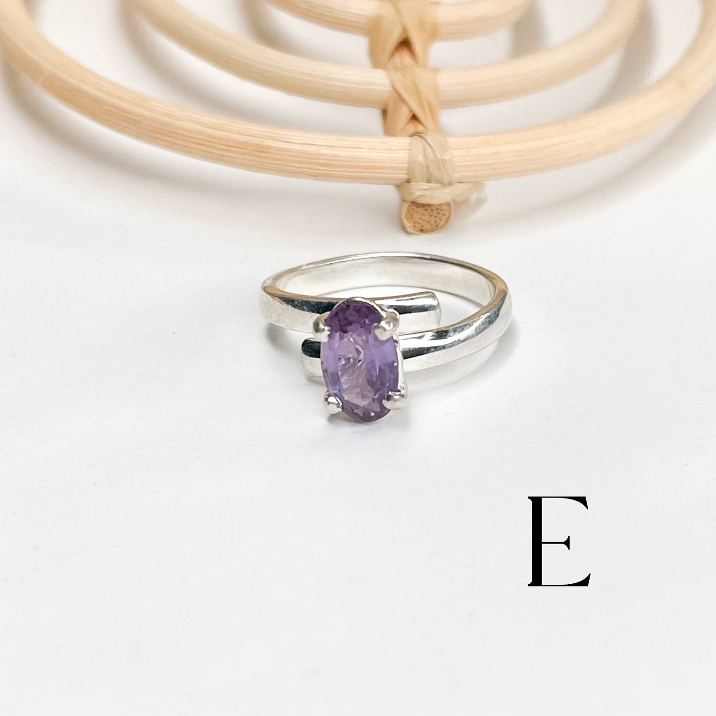 Color Changing Sapphire Prong Ring - Solid Sterling Silver
