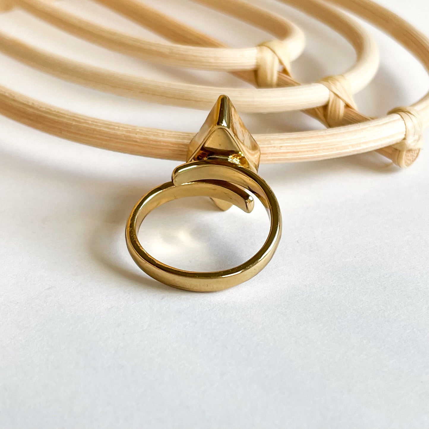 Diamond Cut Stone Alchemia Ring w Amazonite, Peach Quartz or Tree Agate