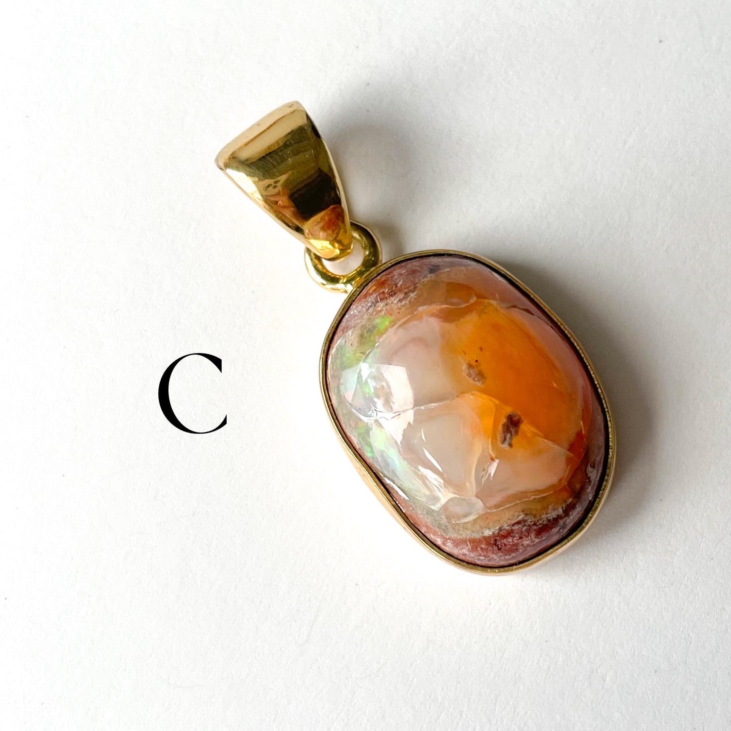 Mexican Fire Opal Pendant - Alchemia