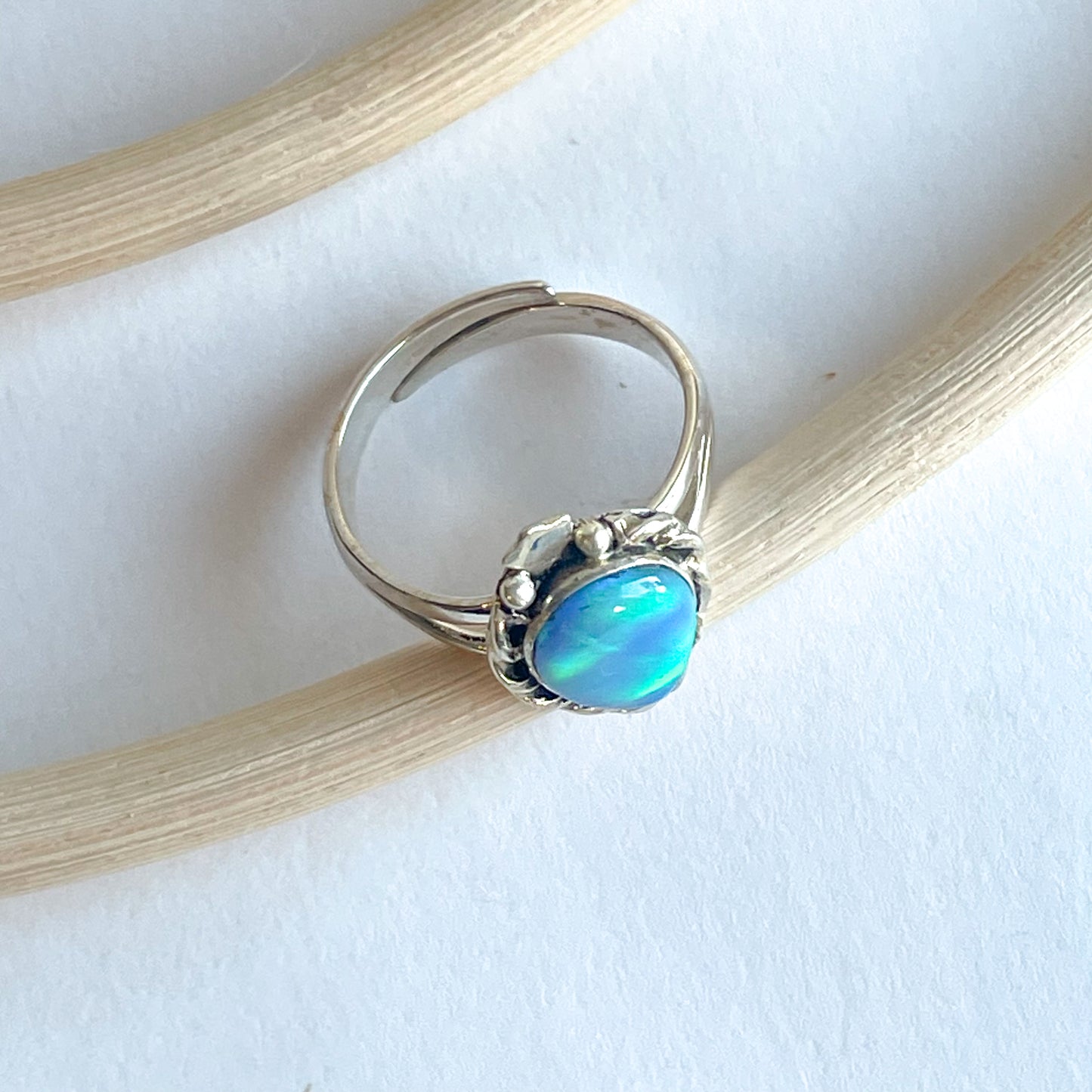 Dainty Blue Galaxy Stone - Solid Sterling Silver