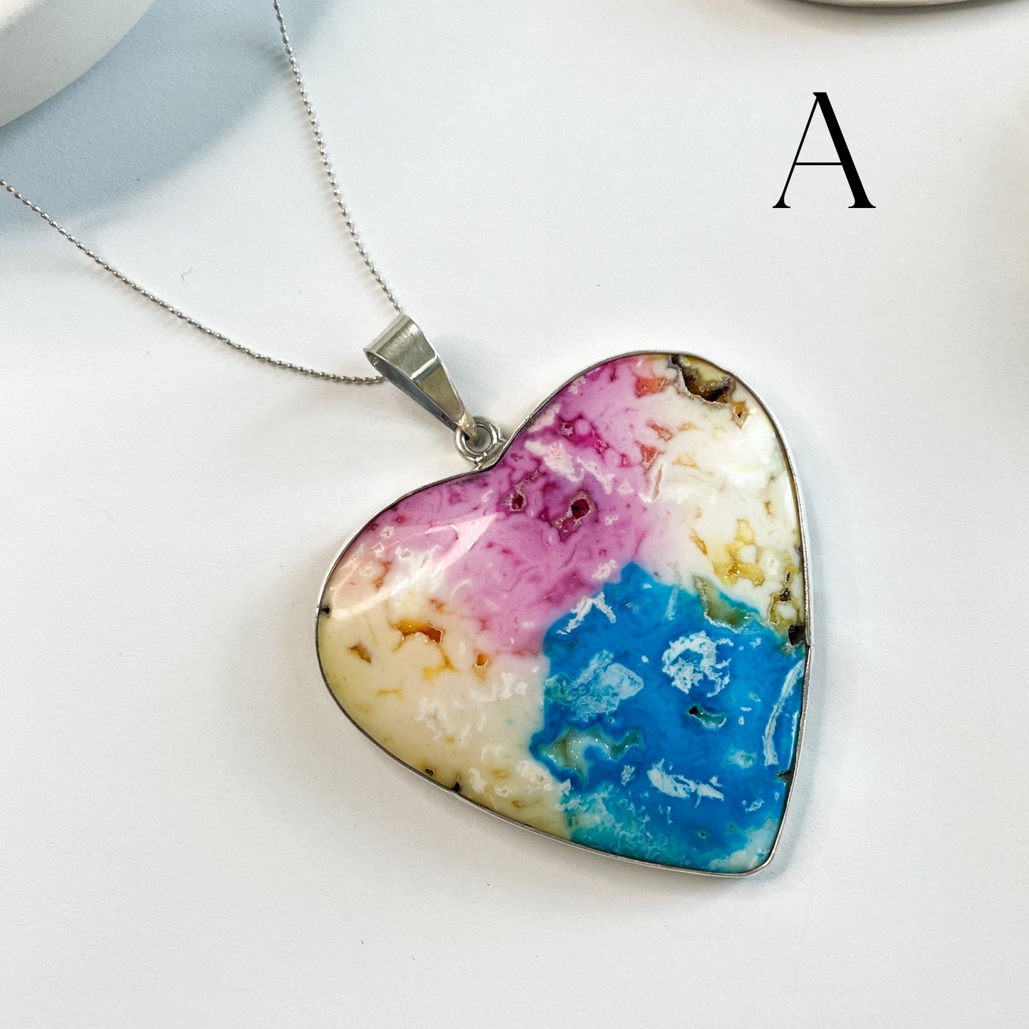 Solar Druzy Agate Pendant - Solid Sterling Silver