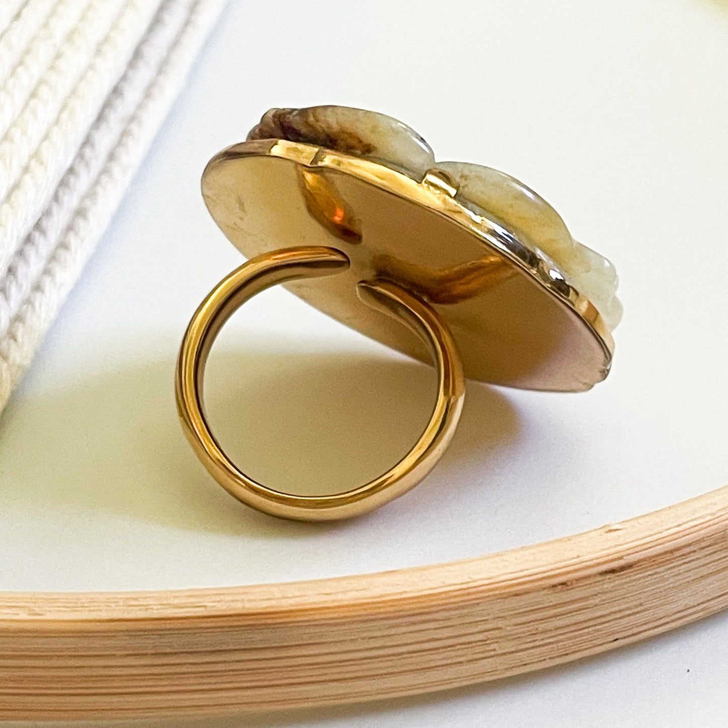 Jasper Rose Statement Ring - Both Metals
