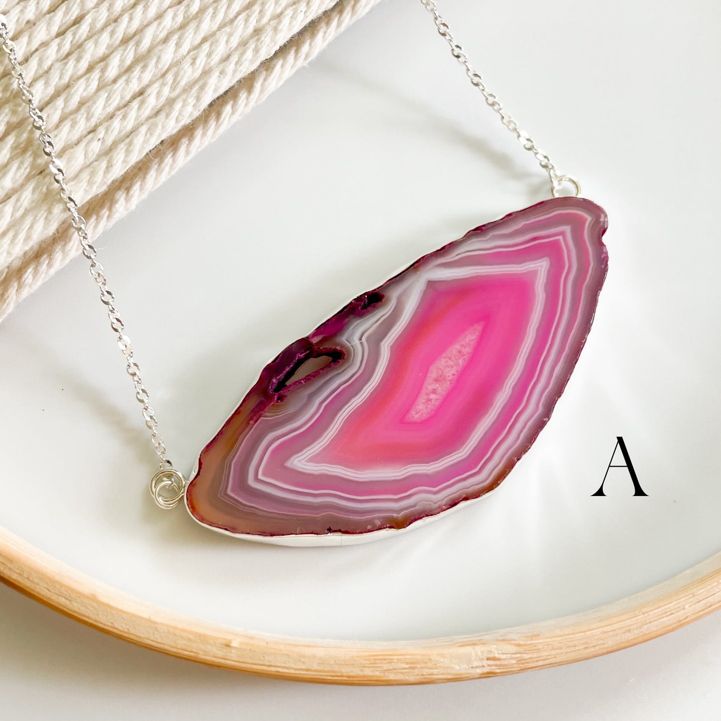 Colorful Statement Agate Necklaces - Solid Sterling Silver