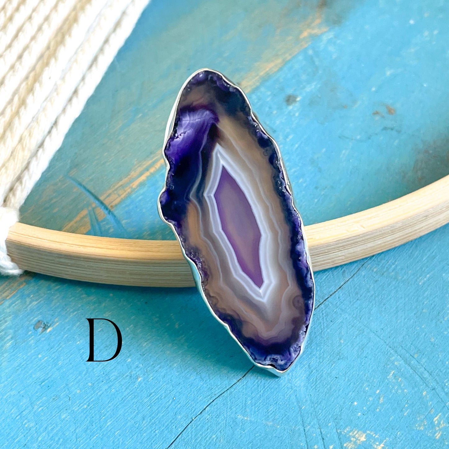 Colorful Agate Slice Rings & Pendants - Both Metals
