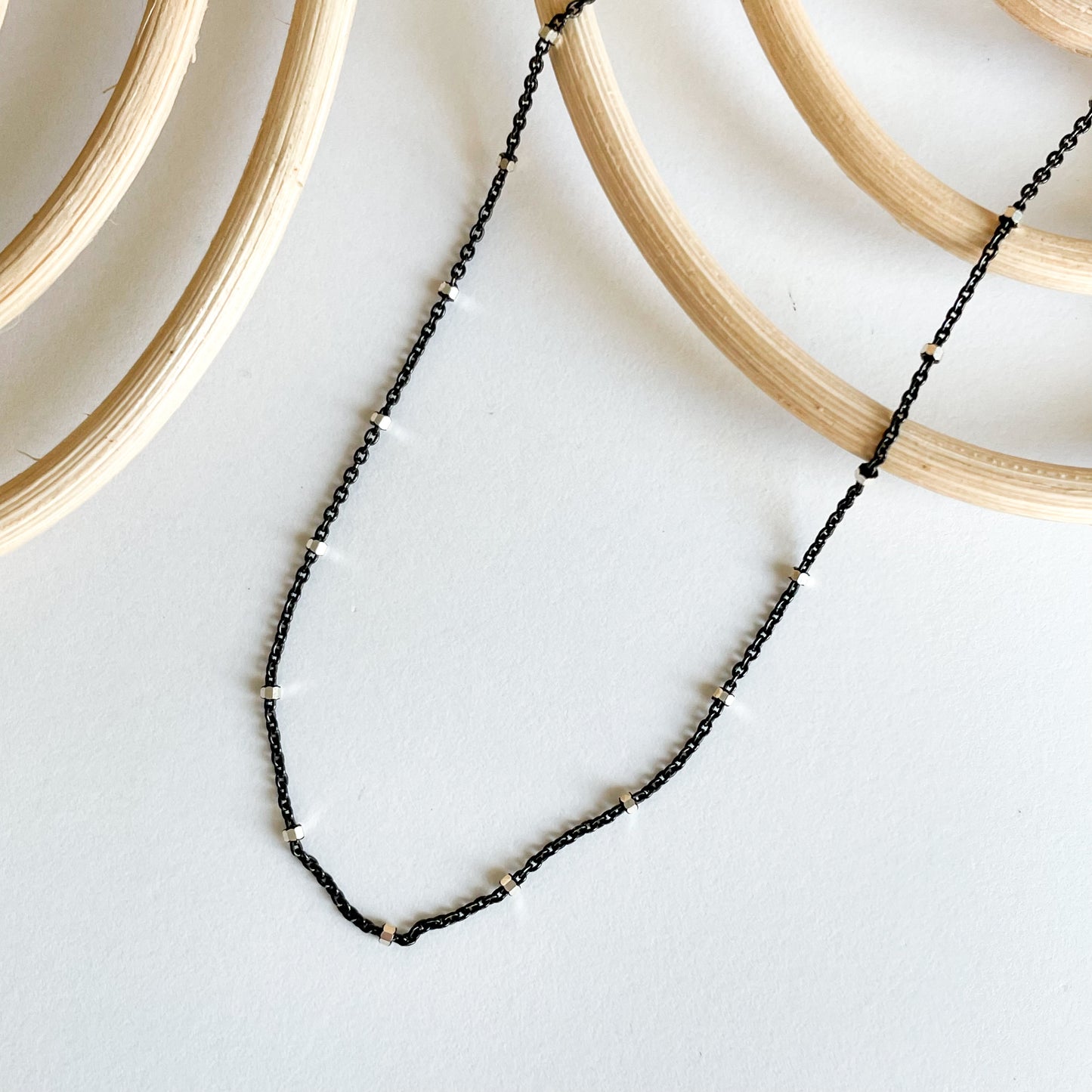 Black Rhodium Accent Chain - Solid Sterling Silver