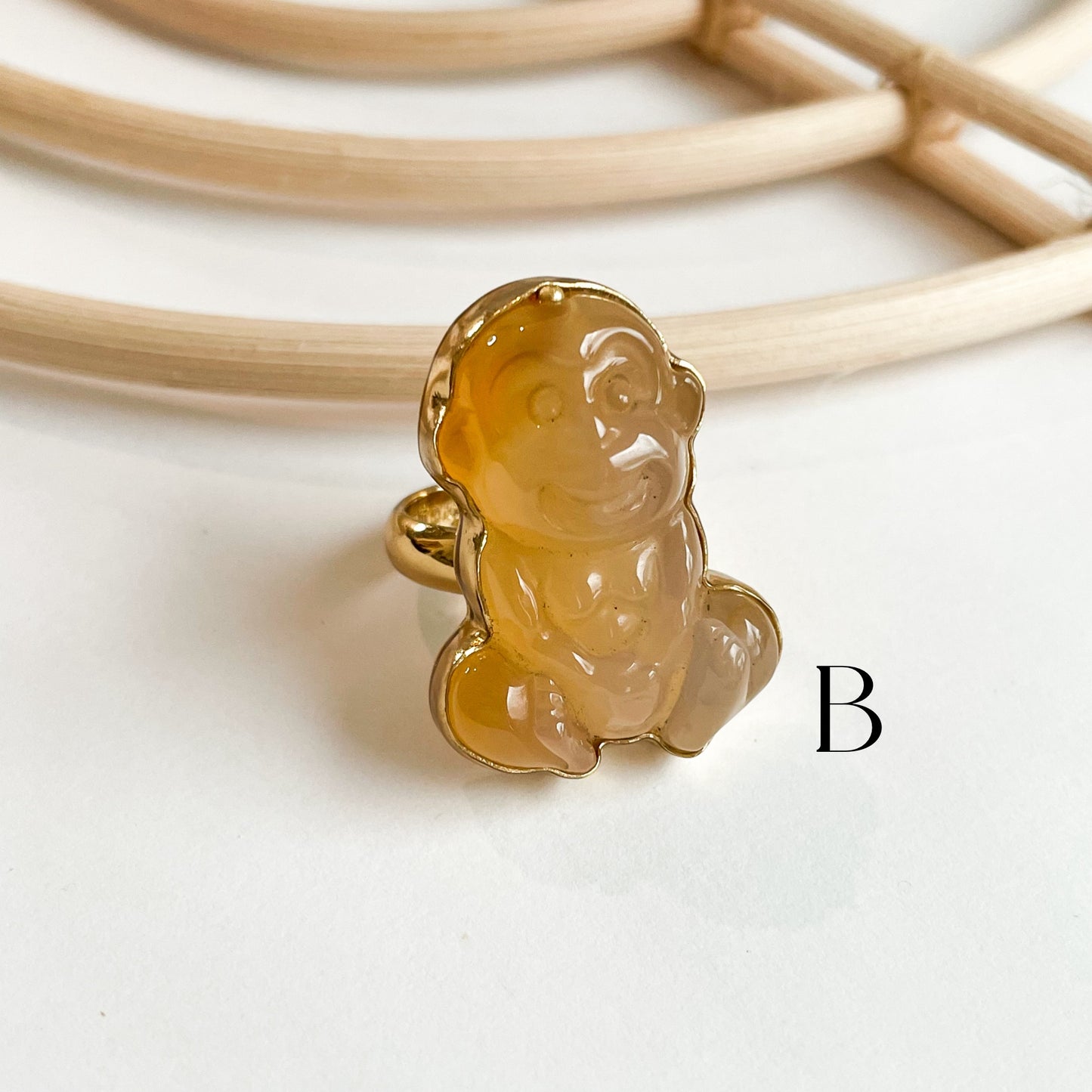 Agate Monkey Ring - Alchemia