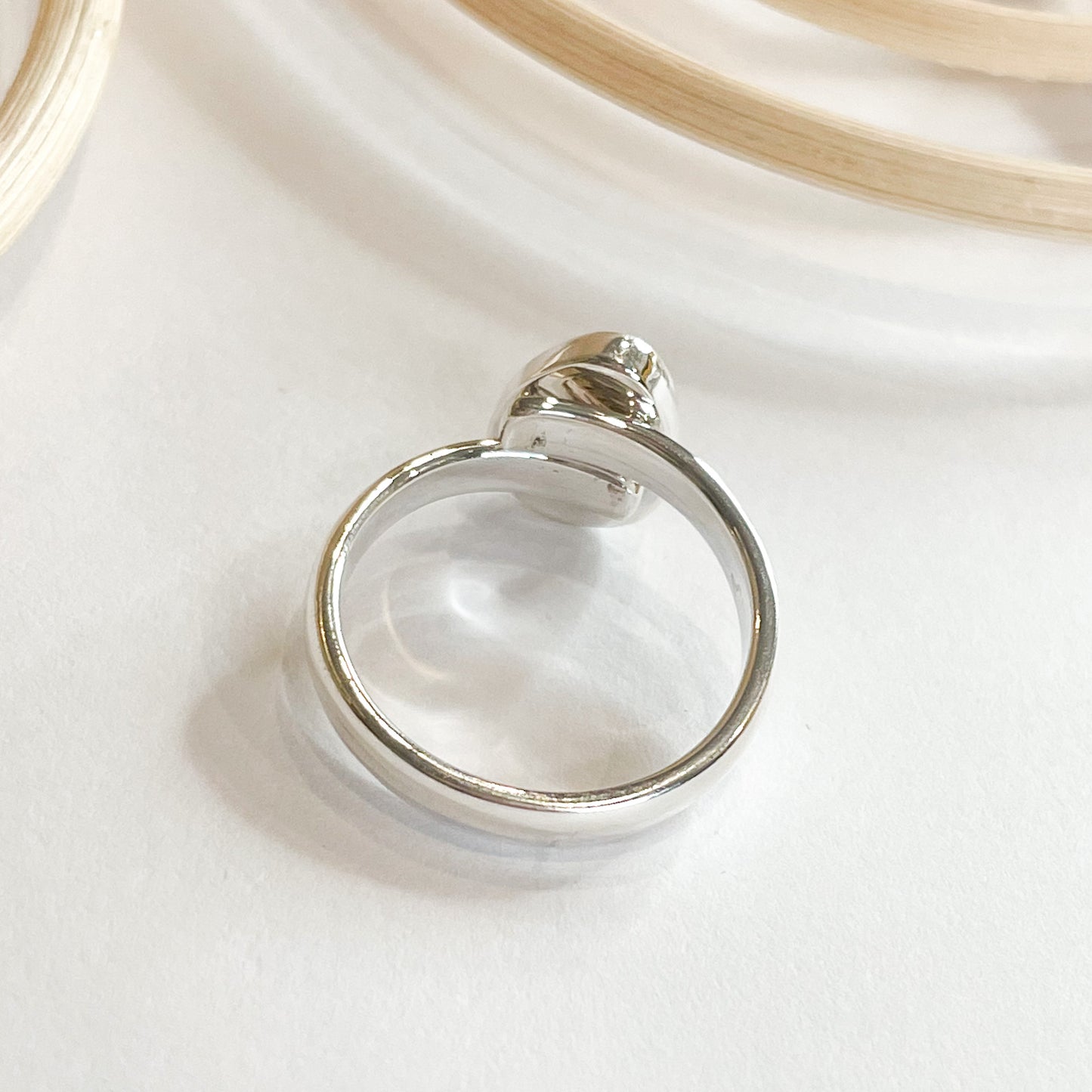 Black Rutilated Quartz Ring - Solid Sterling Silver