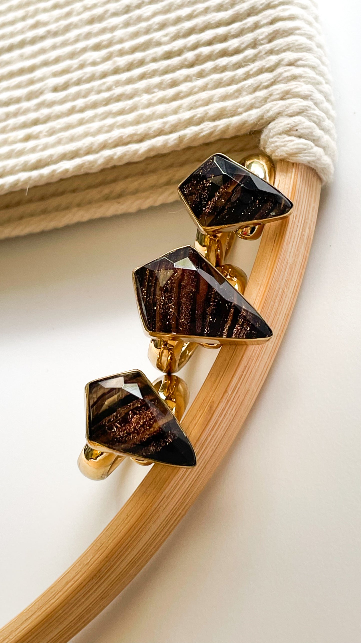 Brown Synthetic Sunstone Doublet Ring - Alchemia