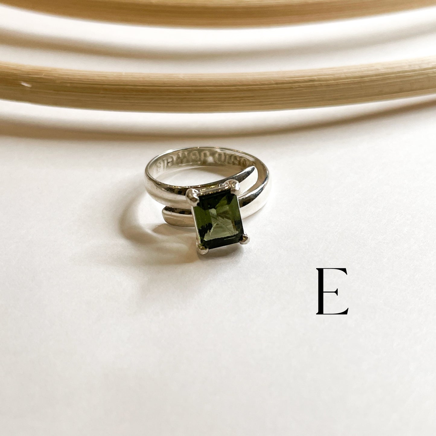 Certified Moldavite Prong Rings - Solid Sterling Silver