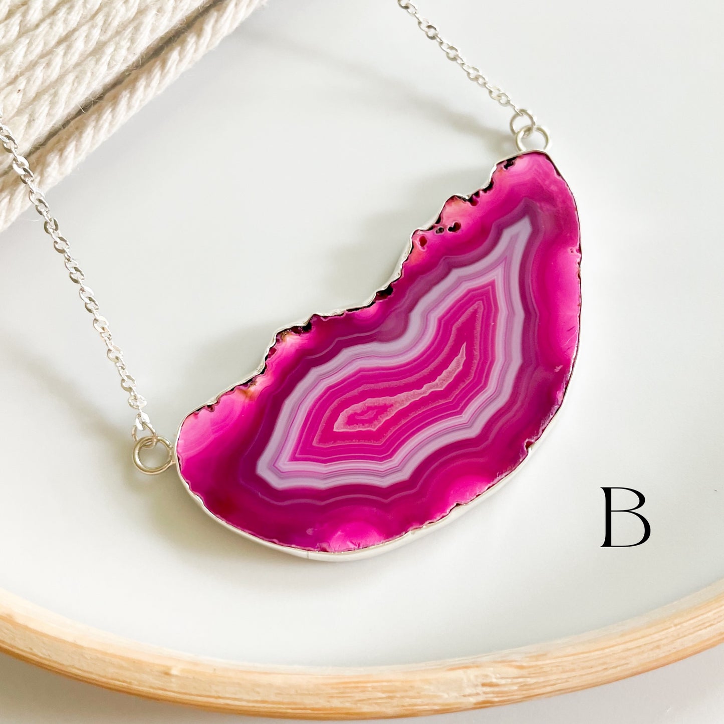 Colorful Statement Agate Necklaces - Solid Sterling Silver