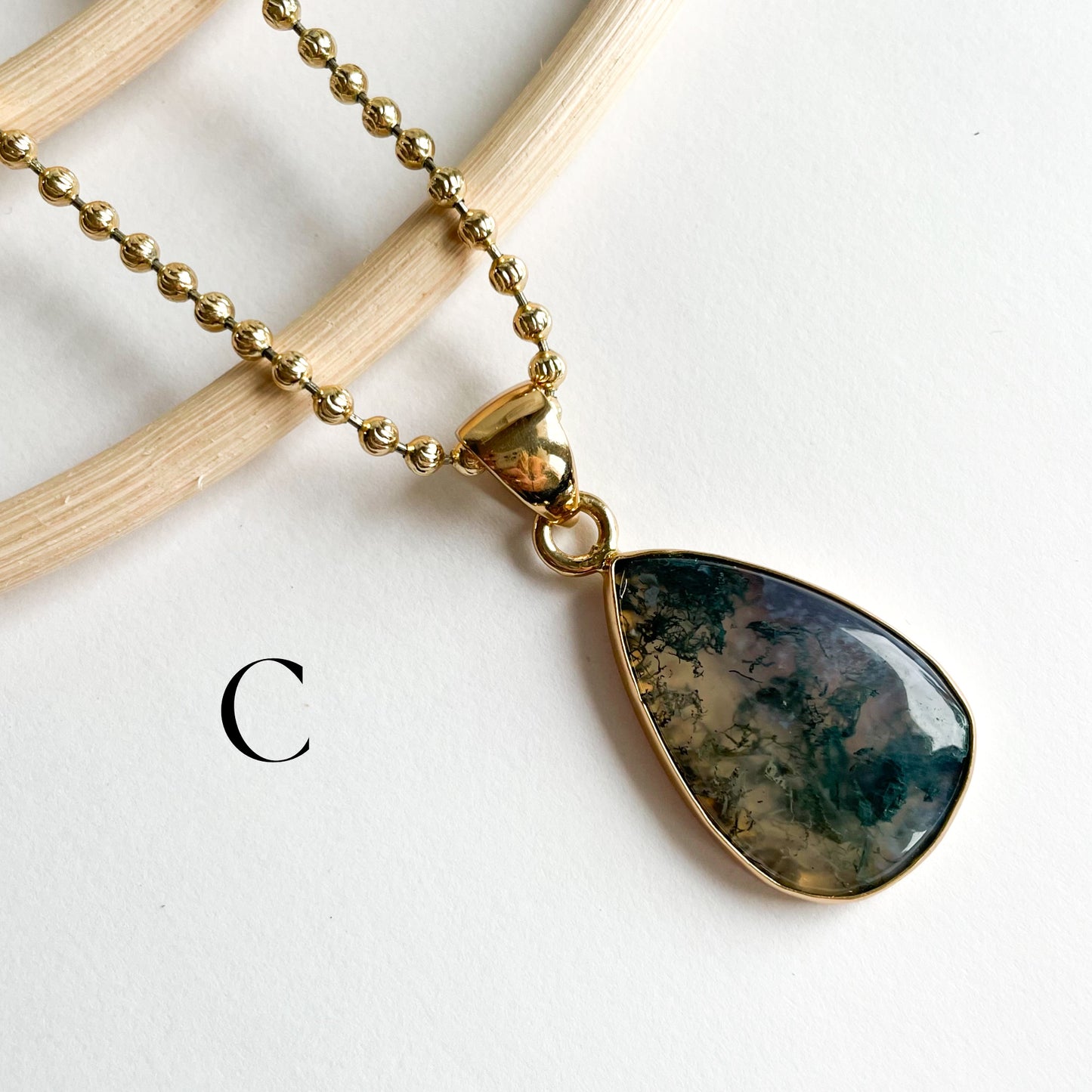 Moss Agate Pendant - Alchemia