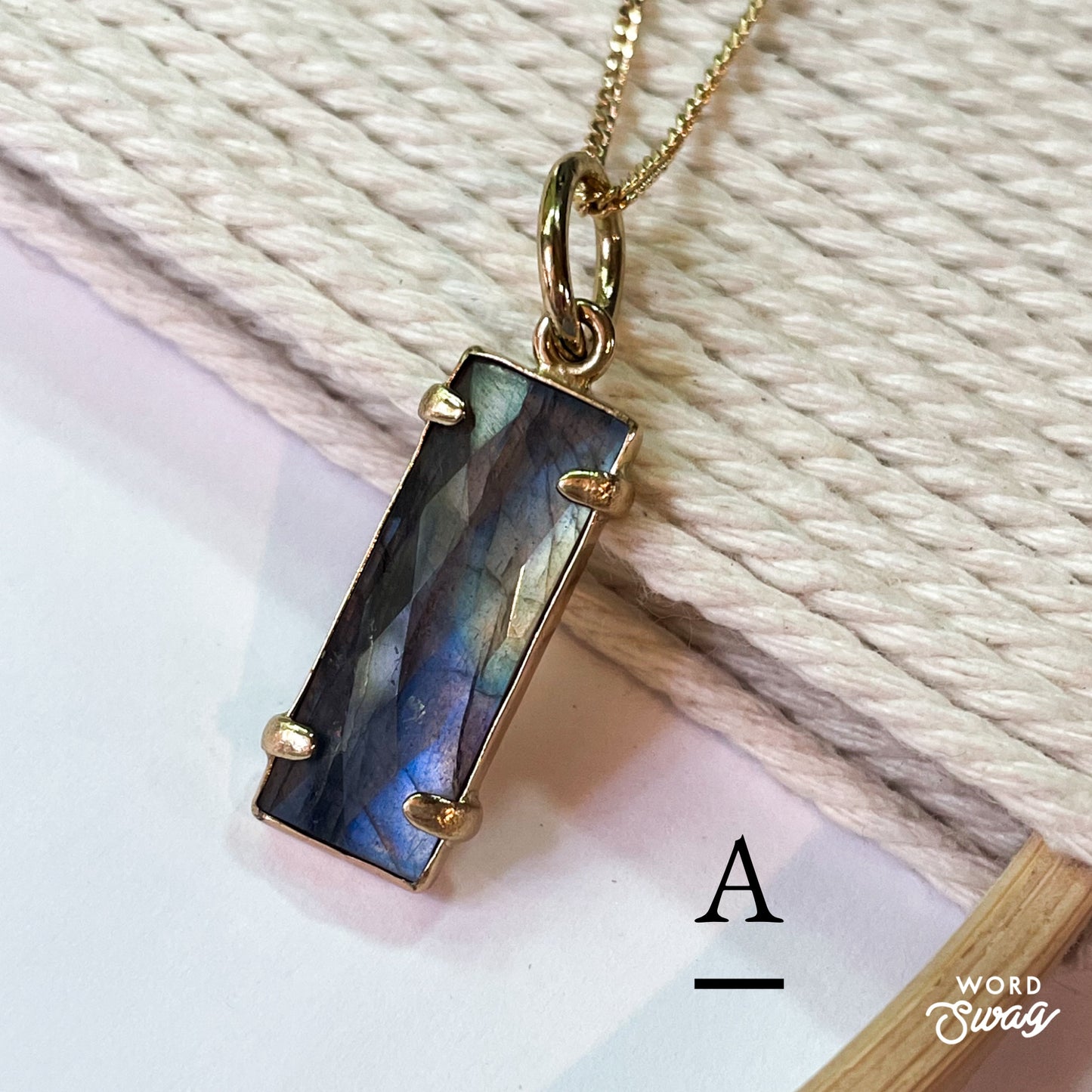 Labradorite Slim Pendant  - Alchemia Gold