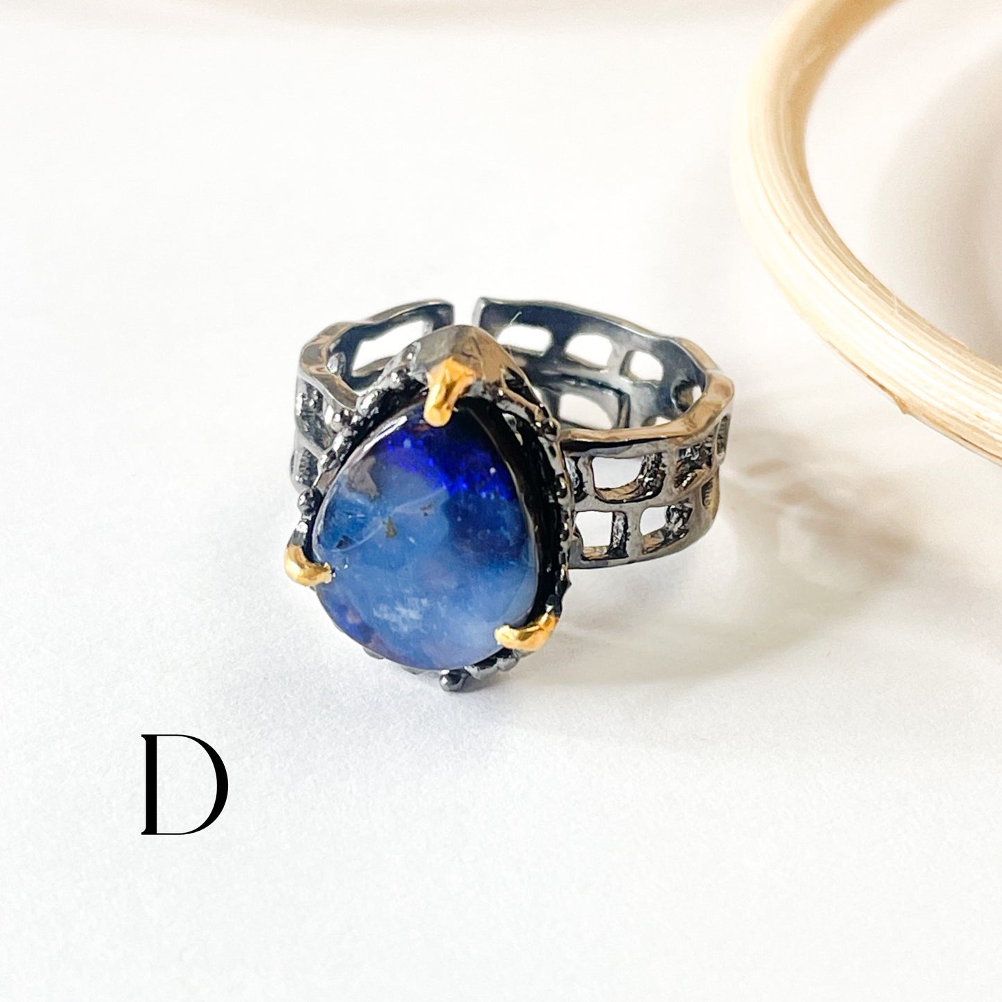Boulder Opal Unique Band - Solid Sterling Silver