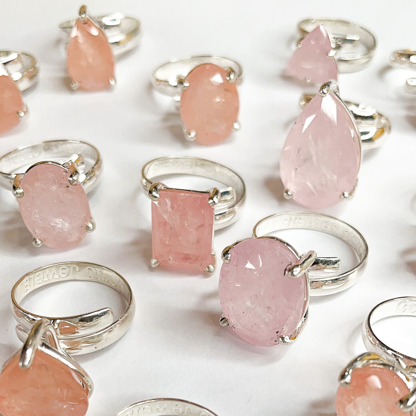 Peach Morganite Prong Ring - Solid Sterling Silver