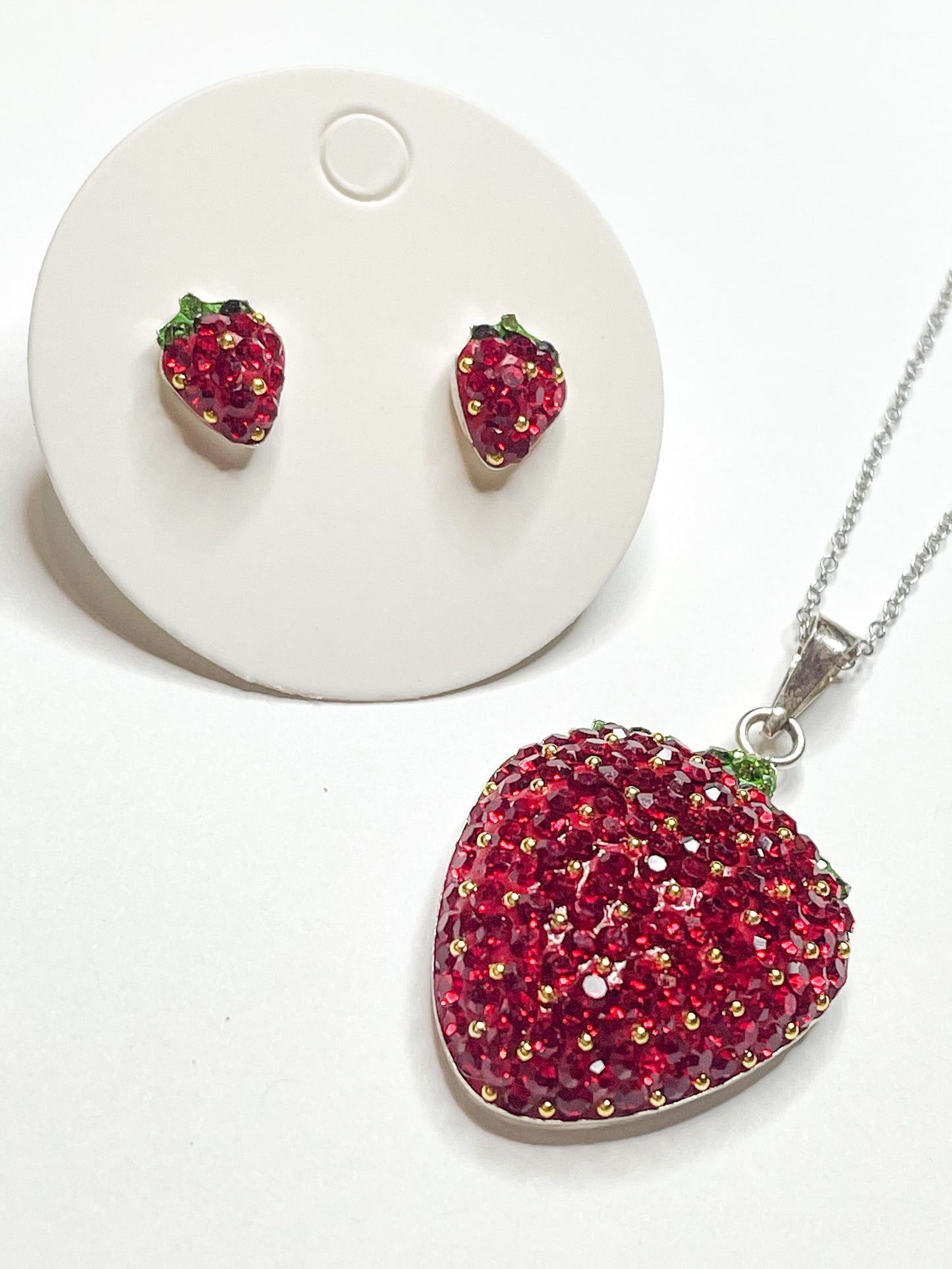 Mosaic Strawberry - Solid Sterling Silver
