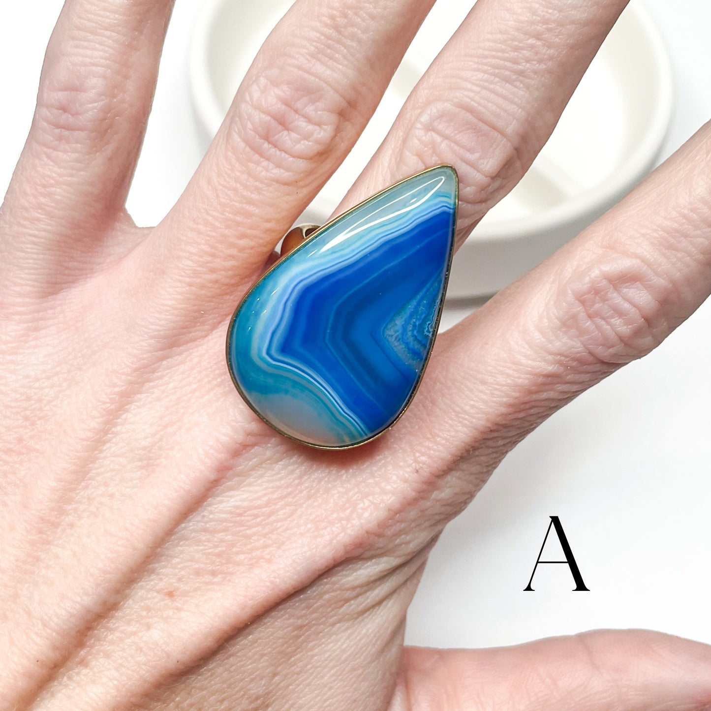 Blue Agate Ring - Alchemia