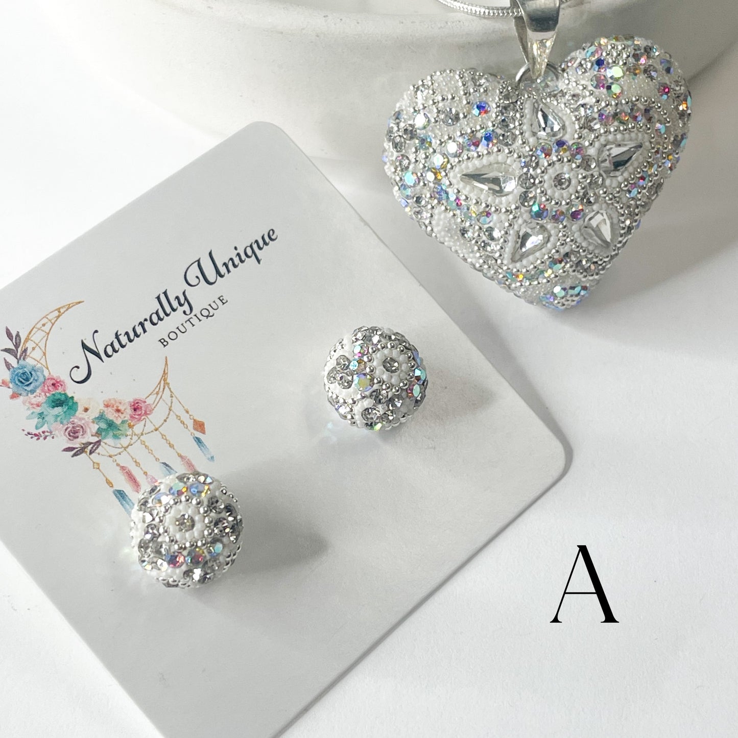 Mosaic Heart Jingle Set - Solid Sterling Silver