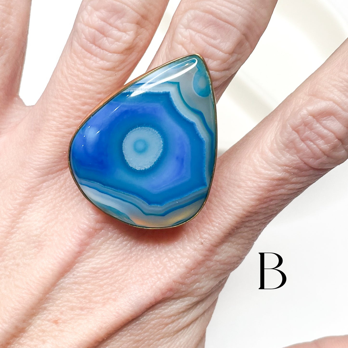 Blue Agate Ring - Alchemia