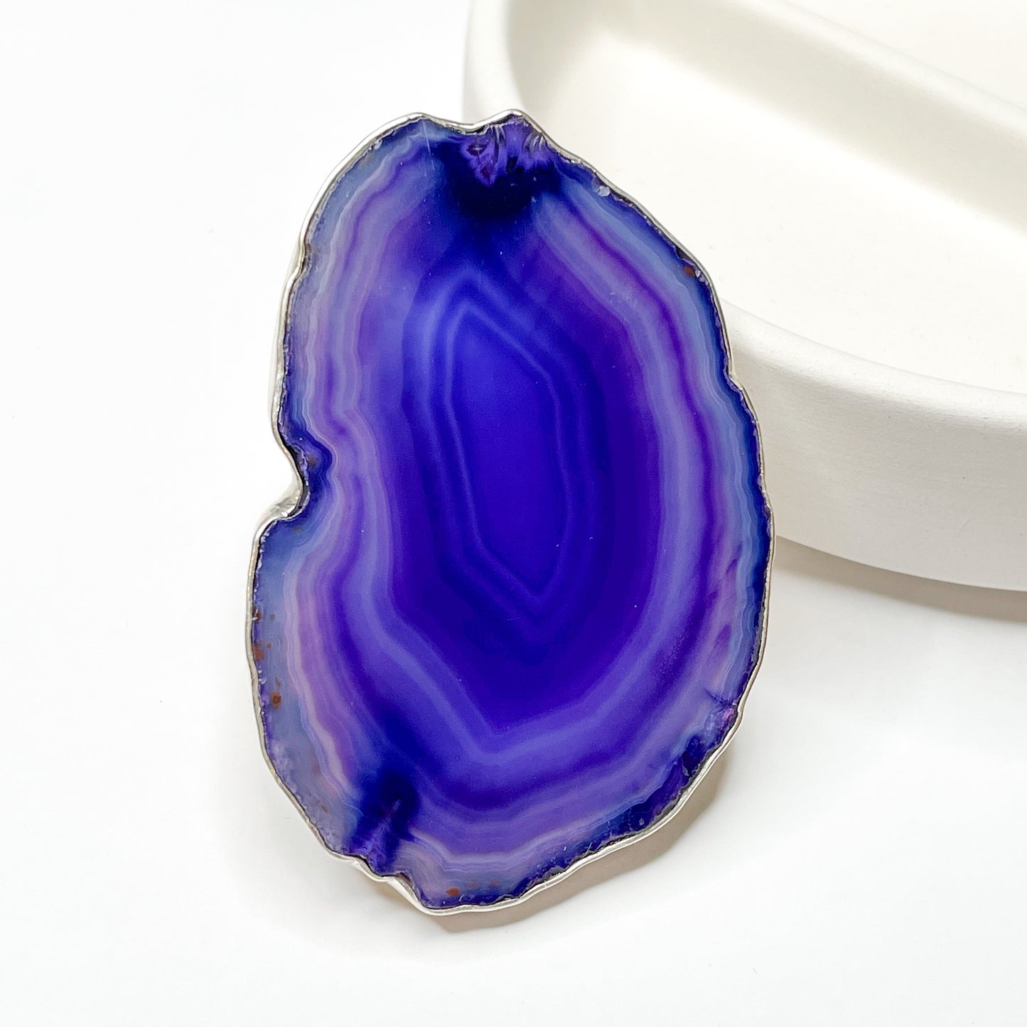 Colorful Agate Slice Rings & Pendants - Both Metals