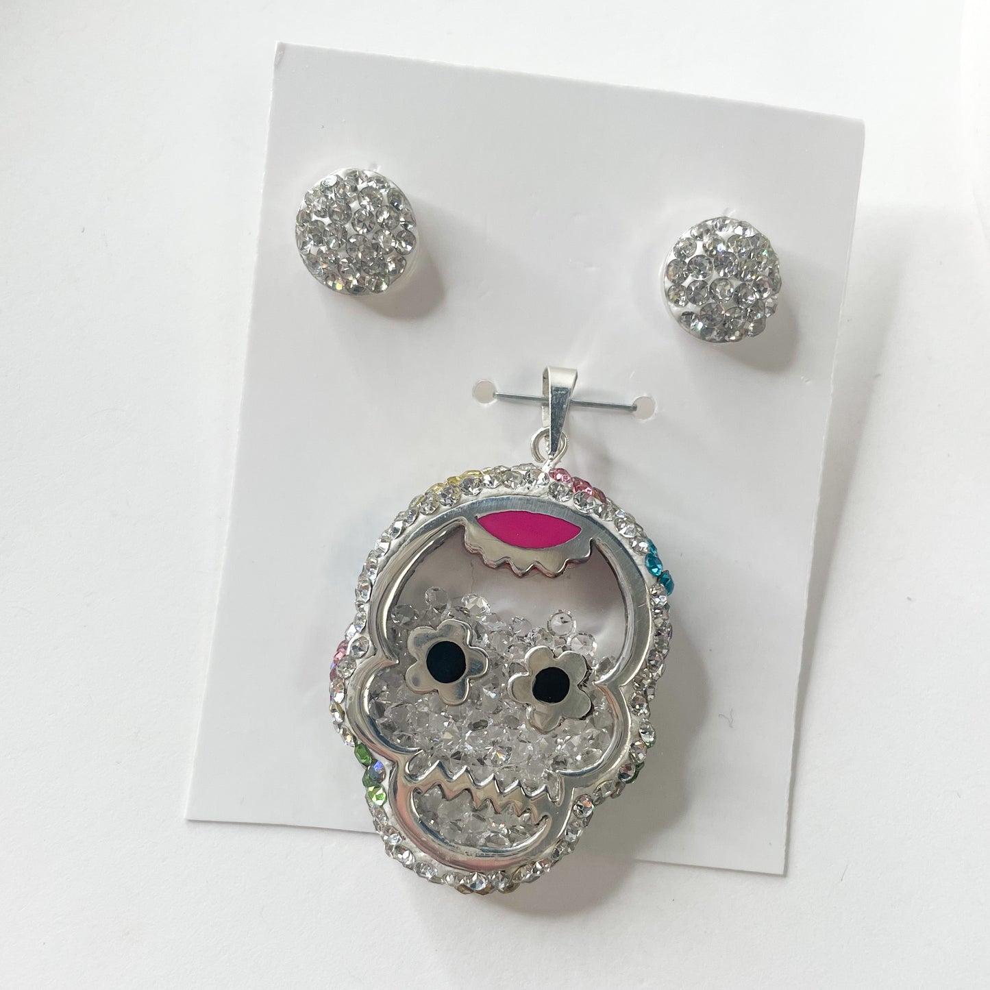 Mosaic 3-D Day-of-the-Dead Skull Set - Solid Sterling Silver