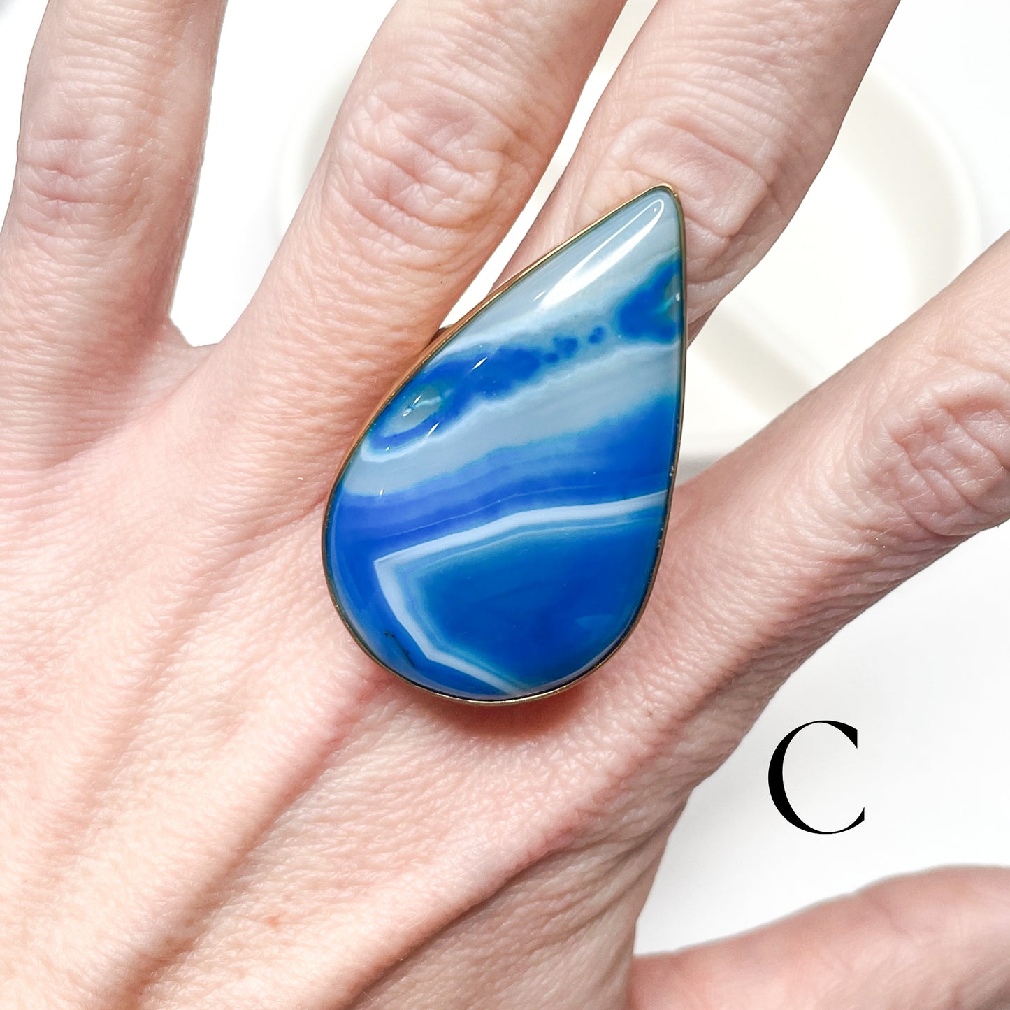 Blue Agate Ring - Alchemia