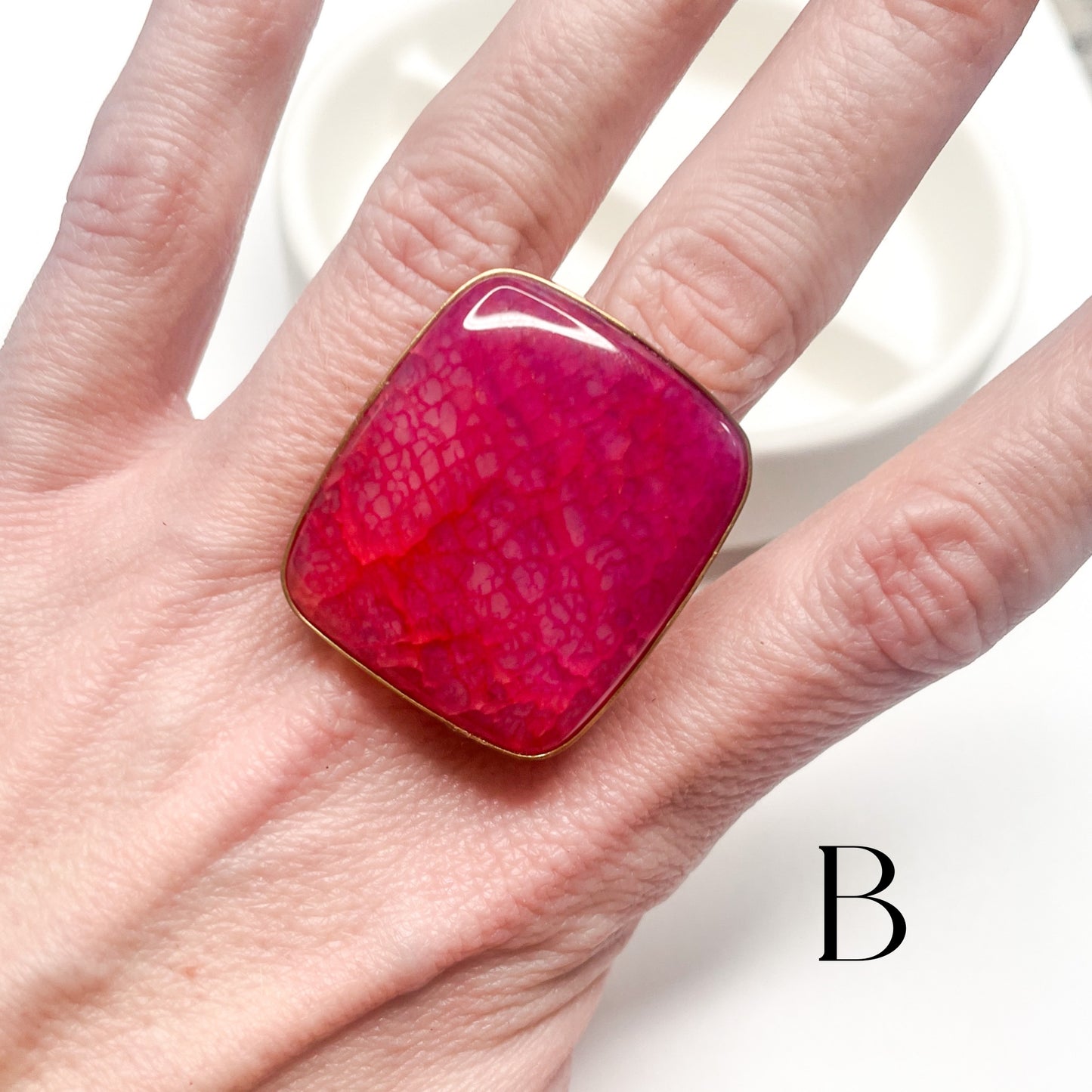 Colorful Dragon Agate Ring - Alchemia