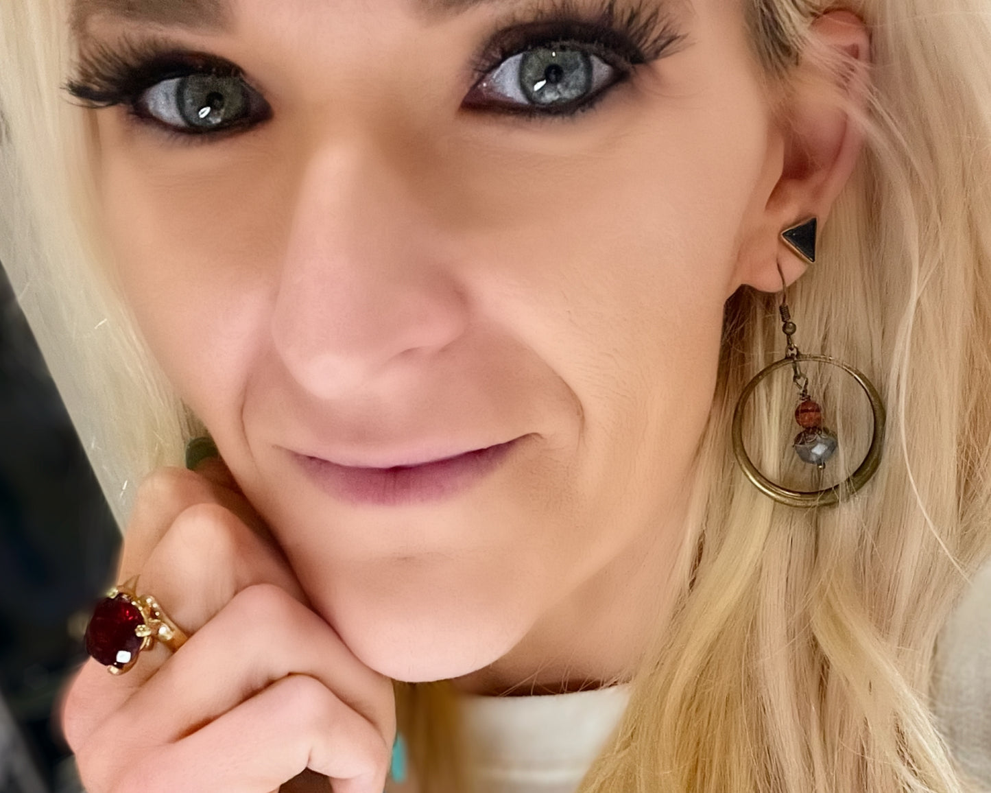 Agate Galaxy Dangle Earrings - Dainty Boho