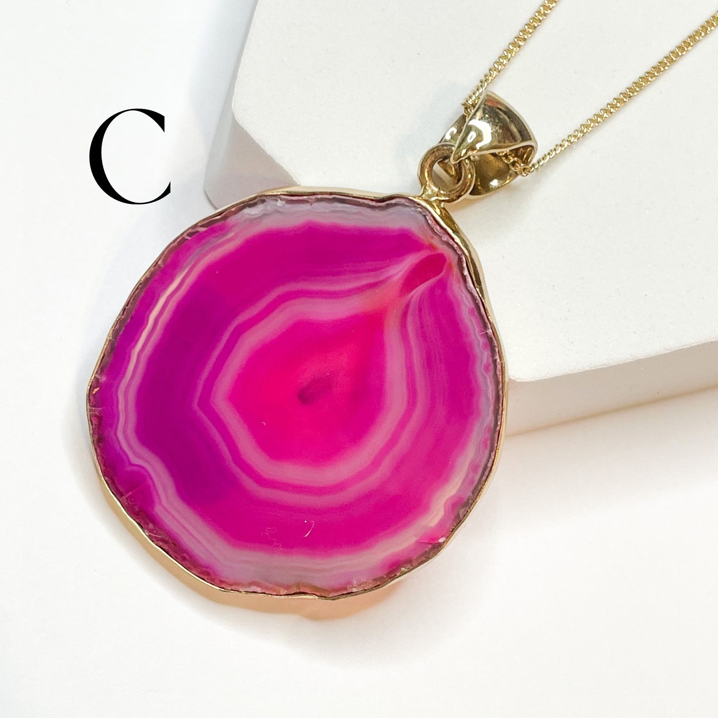 Pink Agate Pendant - Alchemia