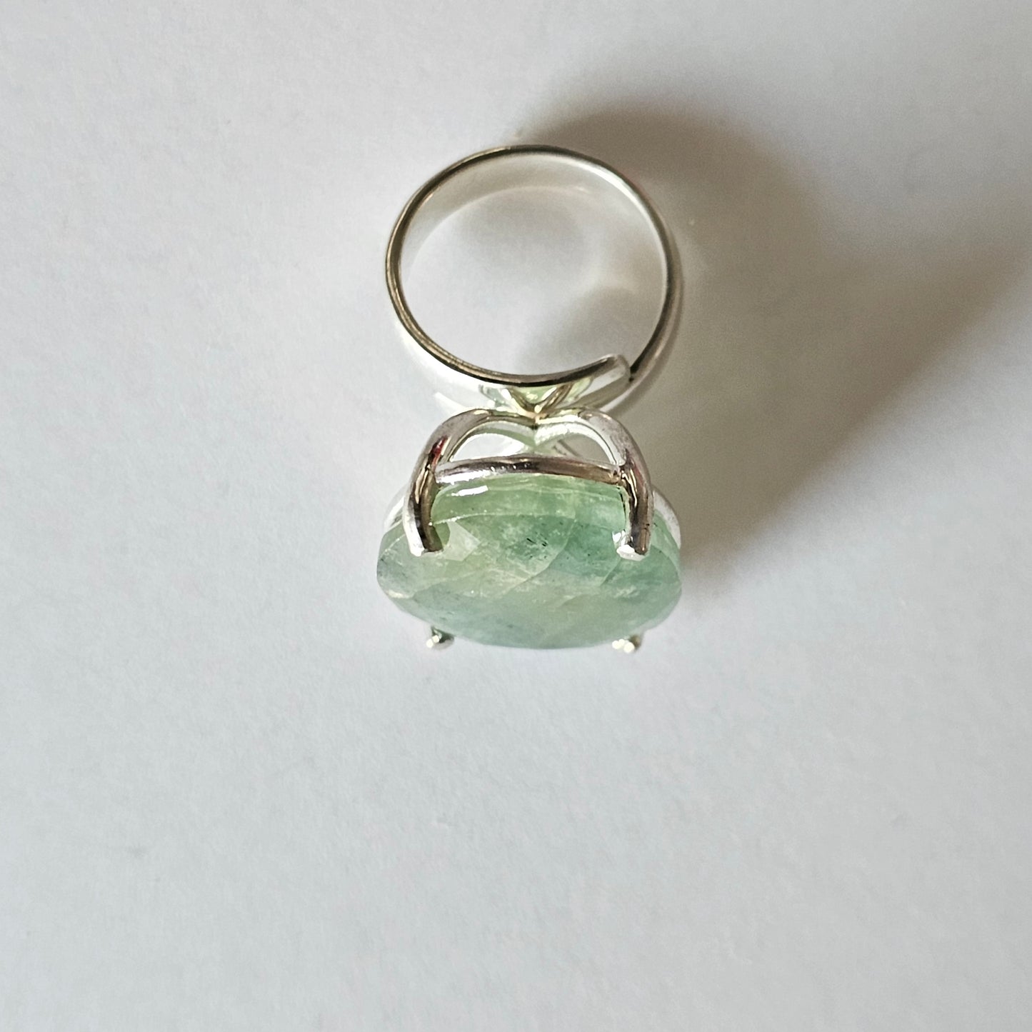 Fluorite Prong Rings - Solid Sterling Silver