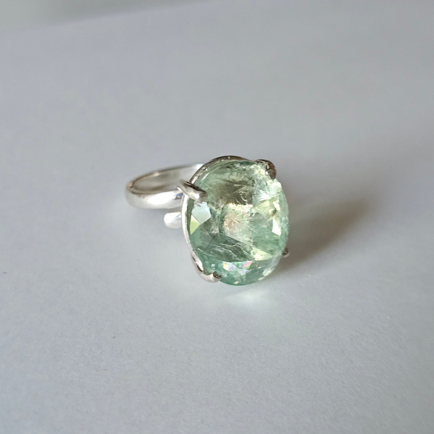 Fluorite Prong Rings - Solid Sterling Silver