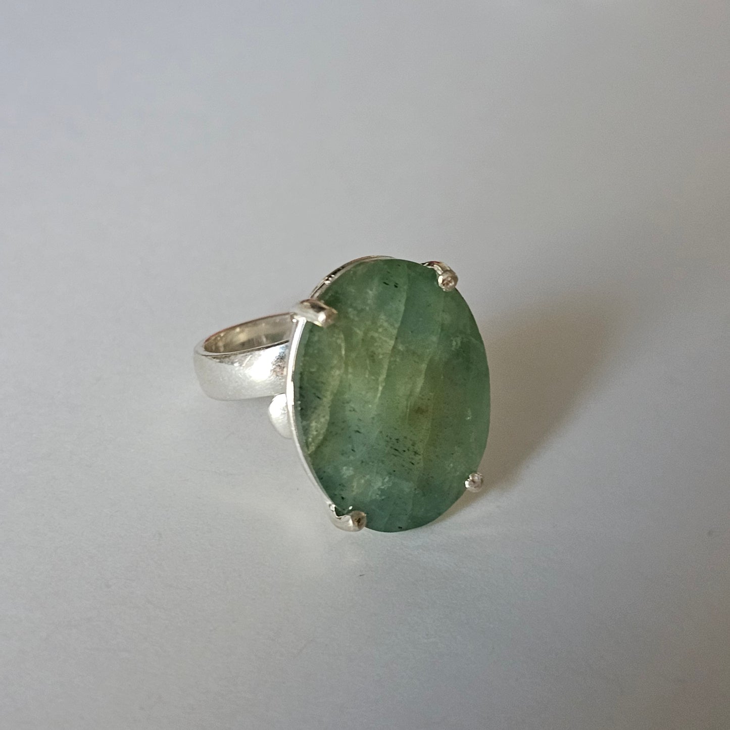Fluorite Prong Rings - Solid Sterling Silver