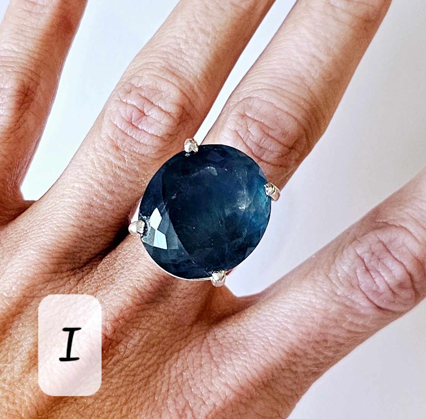Fluorite Prong Rings - Solid Sterling Silver