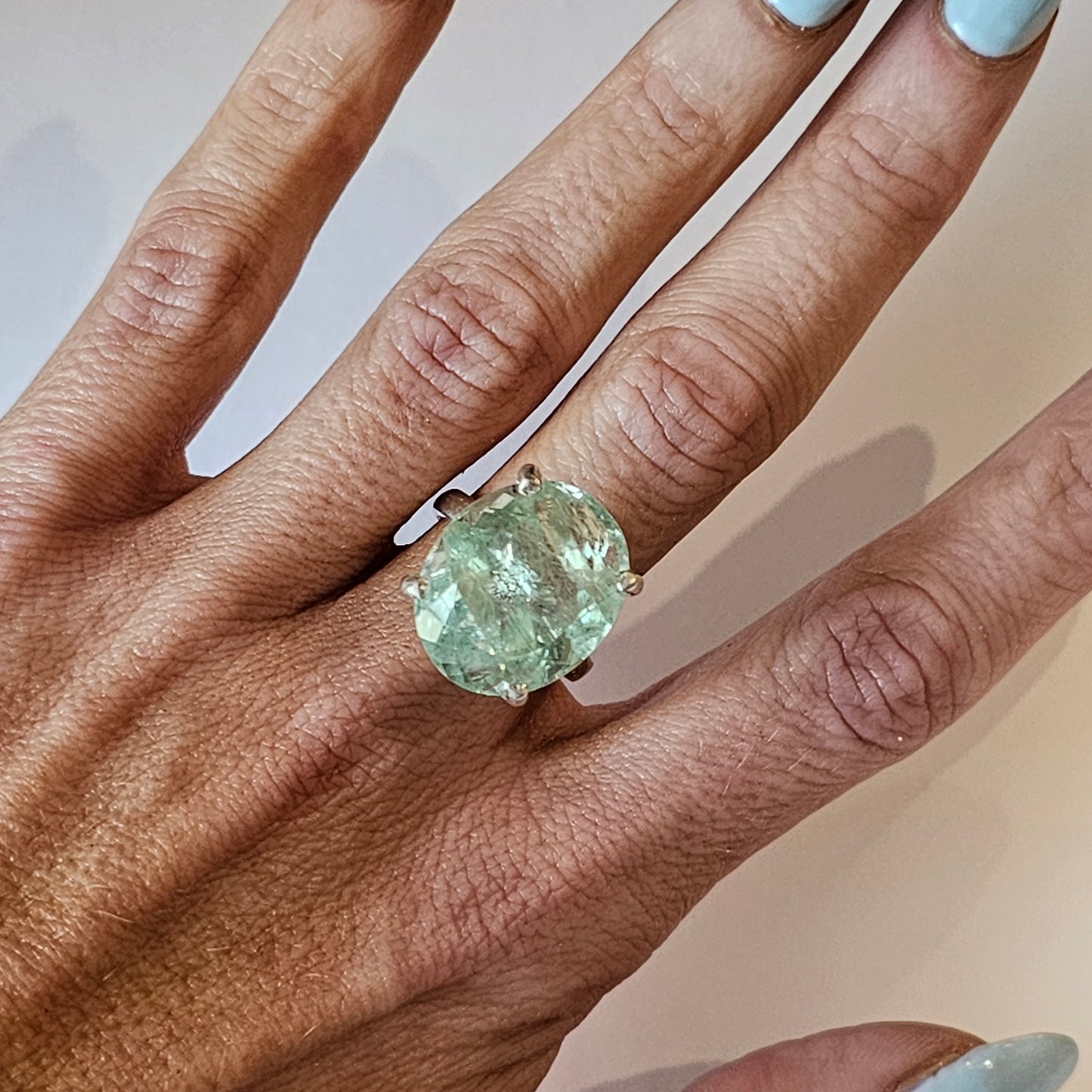 Fluorite Prong Rings - Solid Sterling Silver