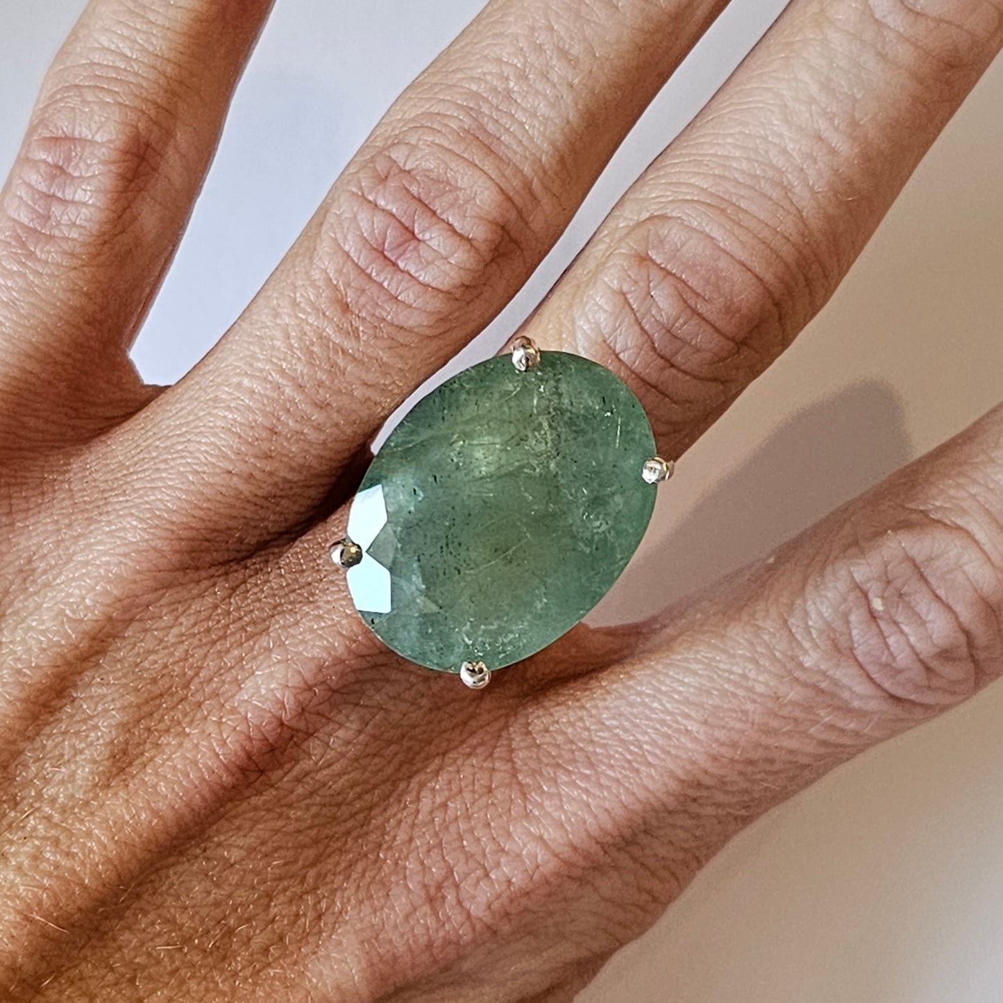 Fluorite Prong Rings - Solid Sterling Silver