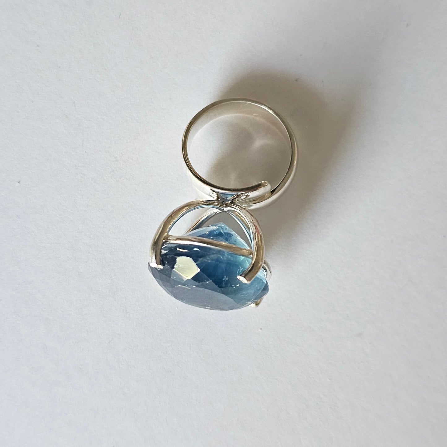 Fluorite Prong Rings - Solid Sterling Silver