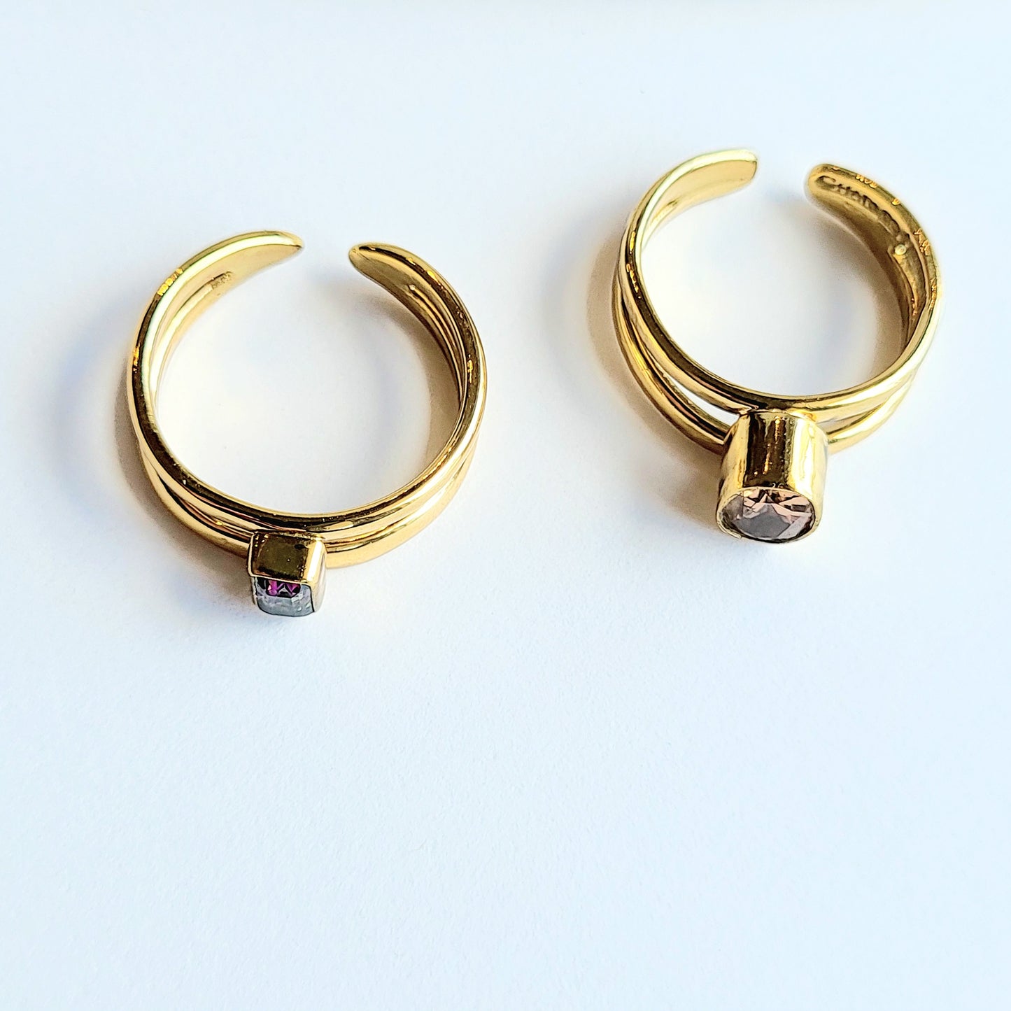 Gemstone Variety of Double Band Midi Rings - Alchemia