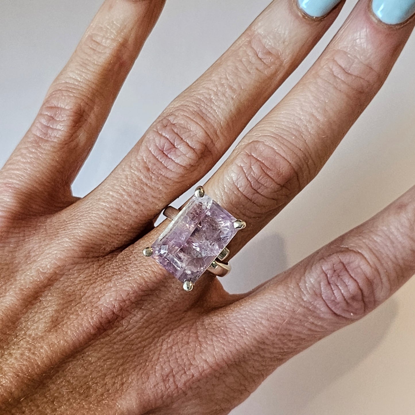 Fluorite Prong Rings - Solid Sterling Silver